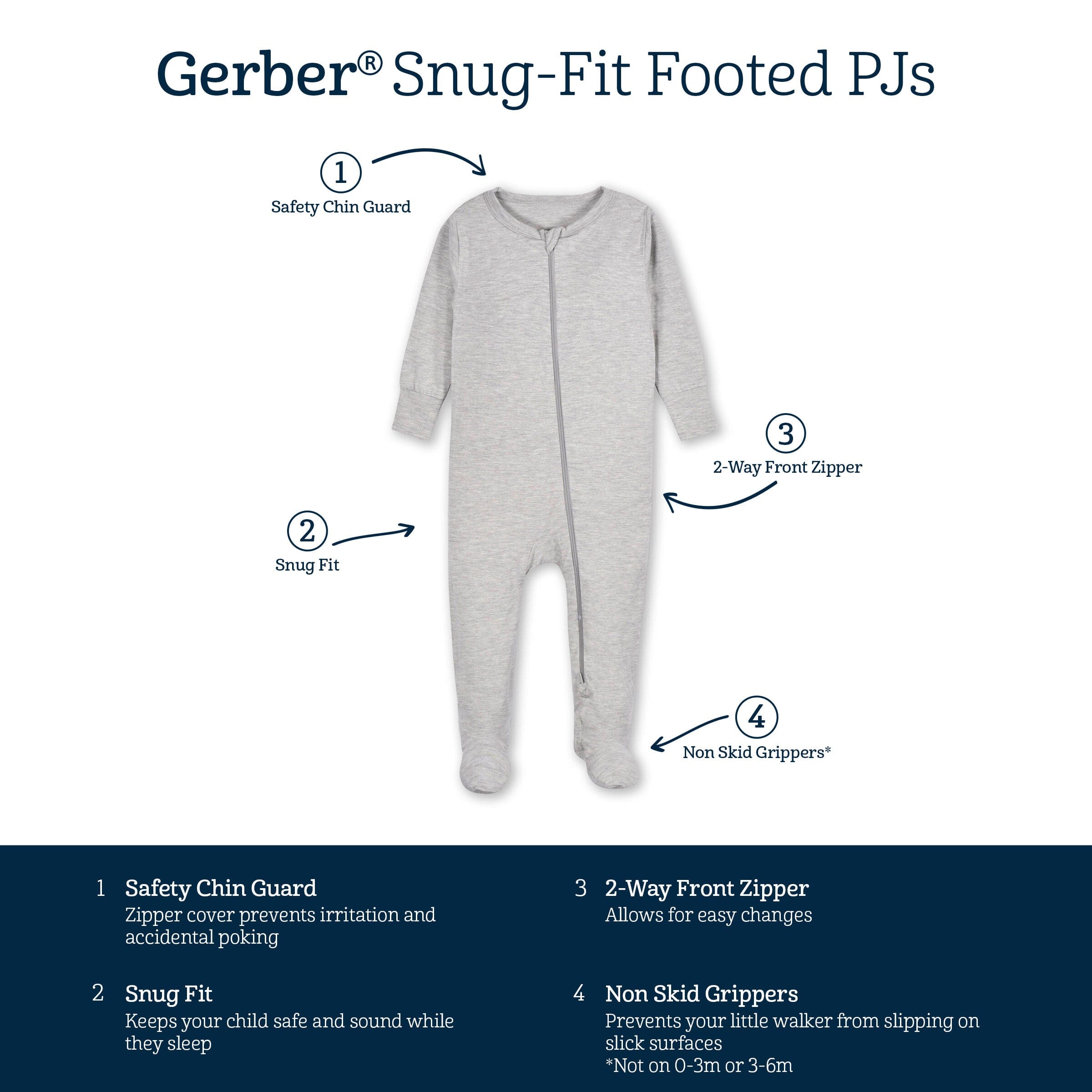 Baby & Toddler Glacier Gray Buttery Soft Viscose Made from Eucalyptus Snug Fit Footed Pajamas - Image 7