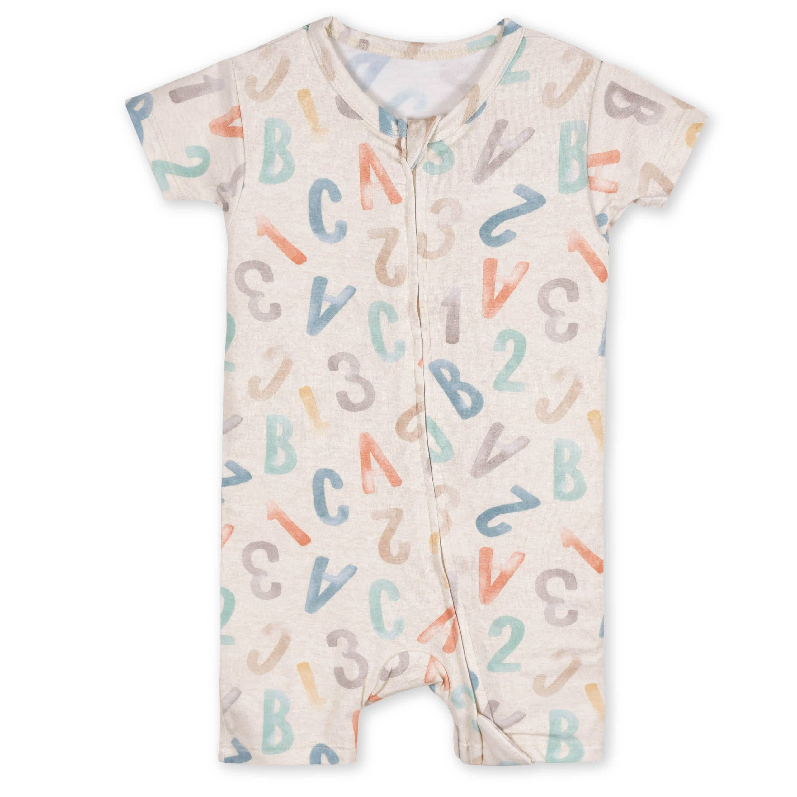 Baby Alphabet Soup Buttery Soft Viscose Made from Eucalyptus Snug Fit Romper - Image 2