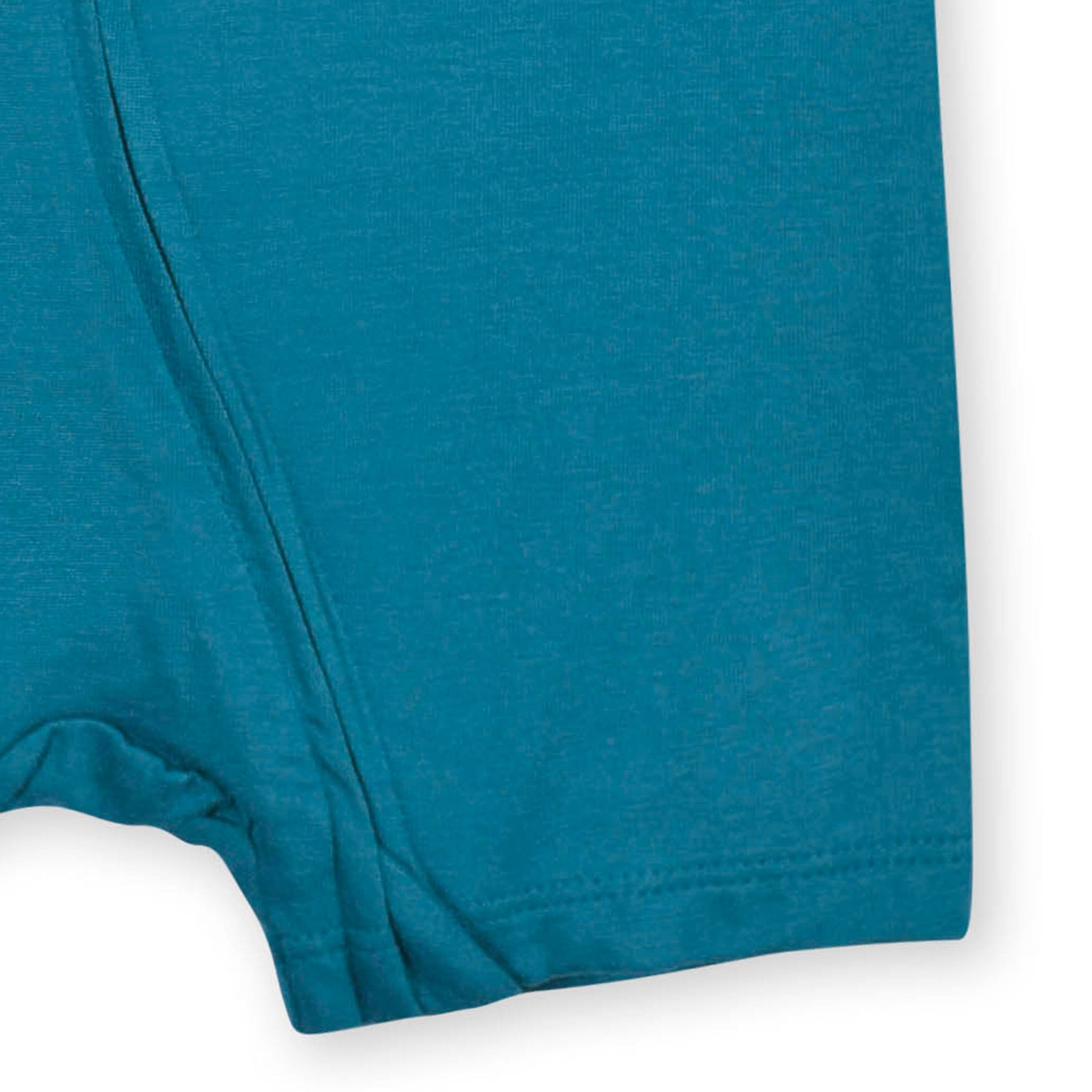 Baby Ocean Teal Buttery Soft Viscose Made from Eucalyptus Snug Fit Romper - Image 6