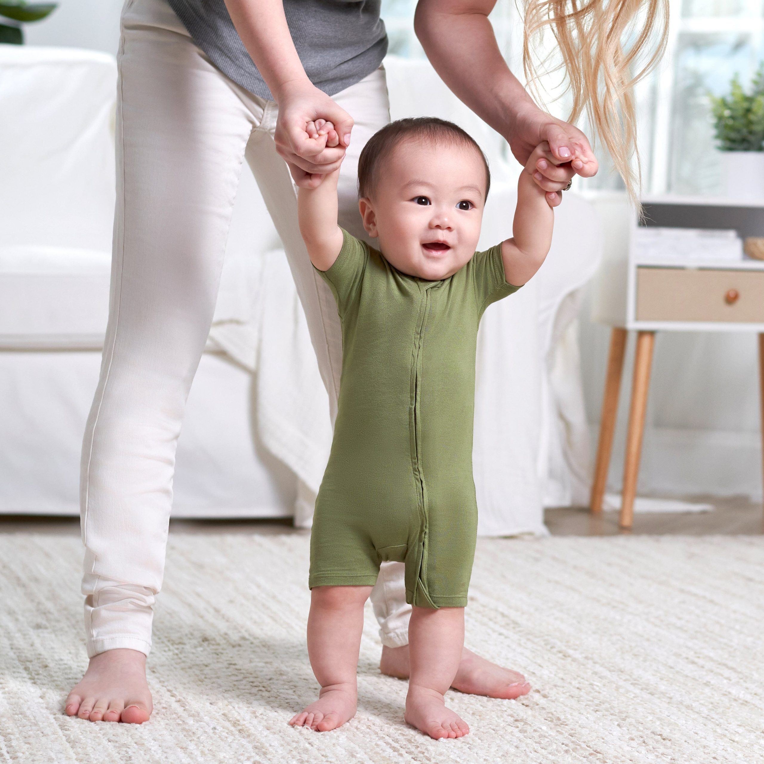 Baby Moss Buttery Soft Viscose Made from Eucalyptus Snug Fit Romper - Image 3