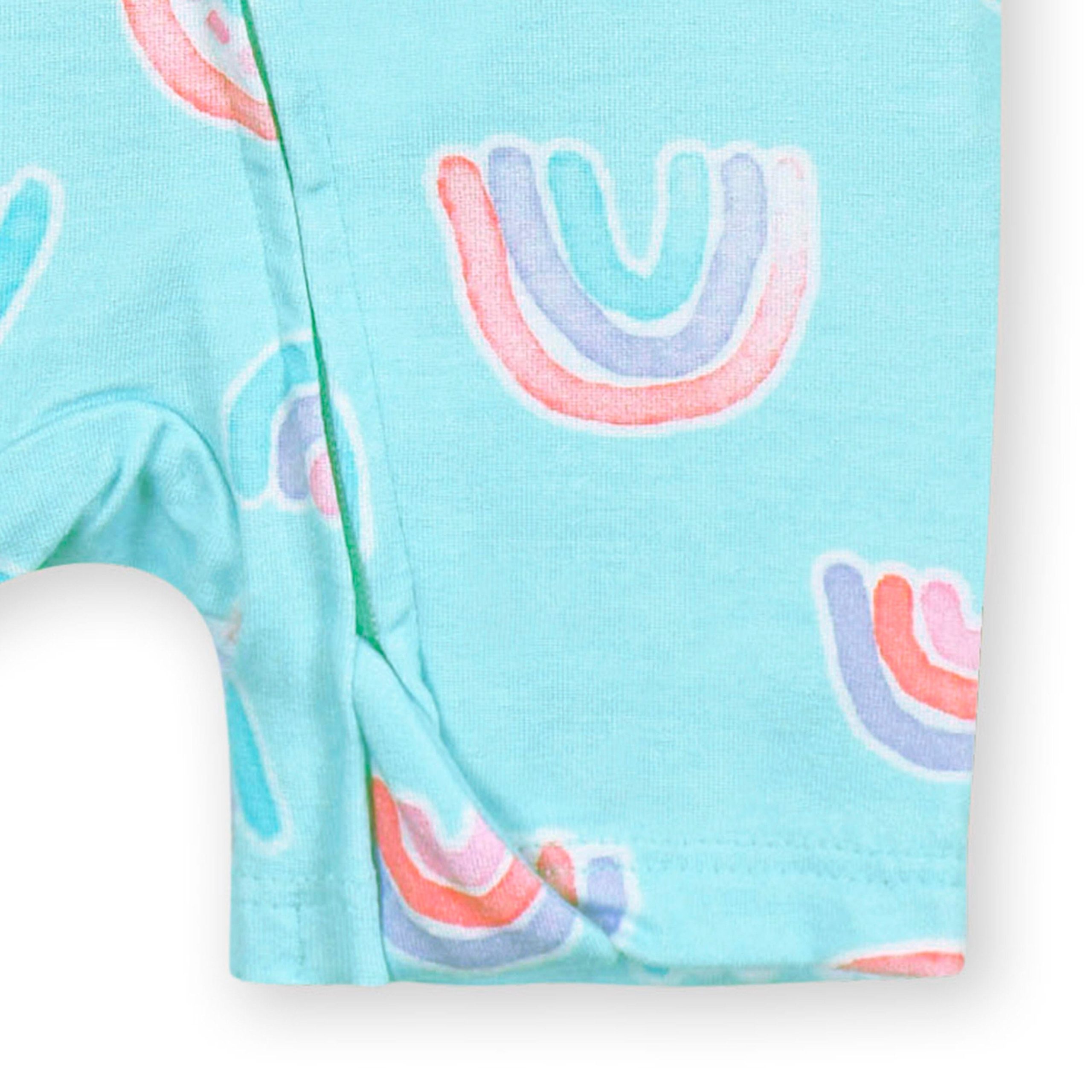 Baby Girls Rainbow Sky Buttery Soft Viscose Made from Eucalyptus Snug Fit Romper - Image 5