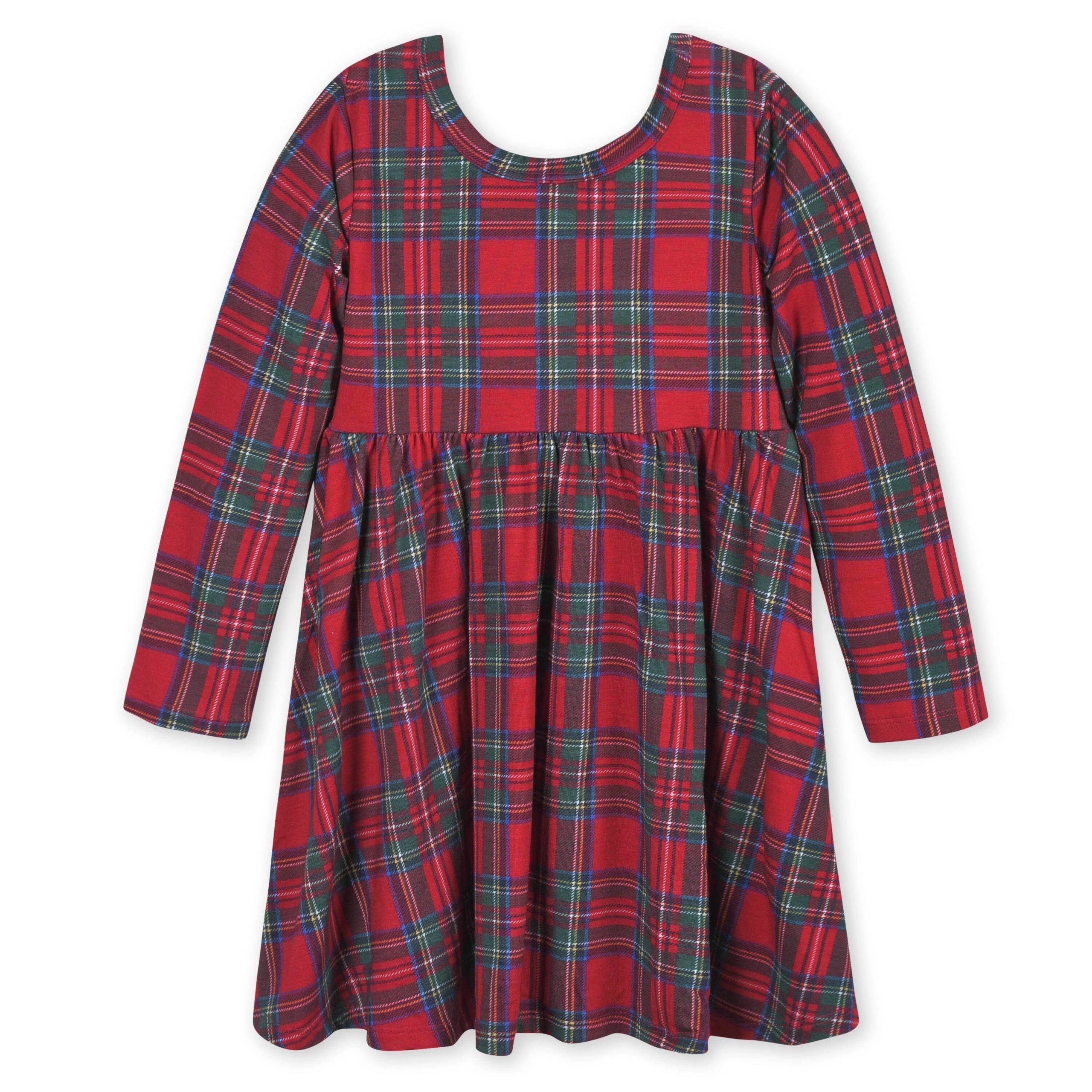 Infant & Toddler Girls Plaid About You Buttery Soft Viscose Made from Eucalyptus Holiday Twirl Dress - Image 2