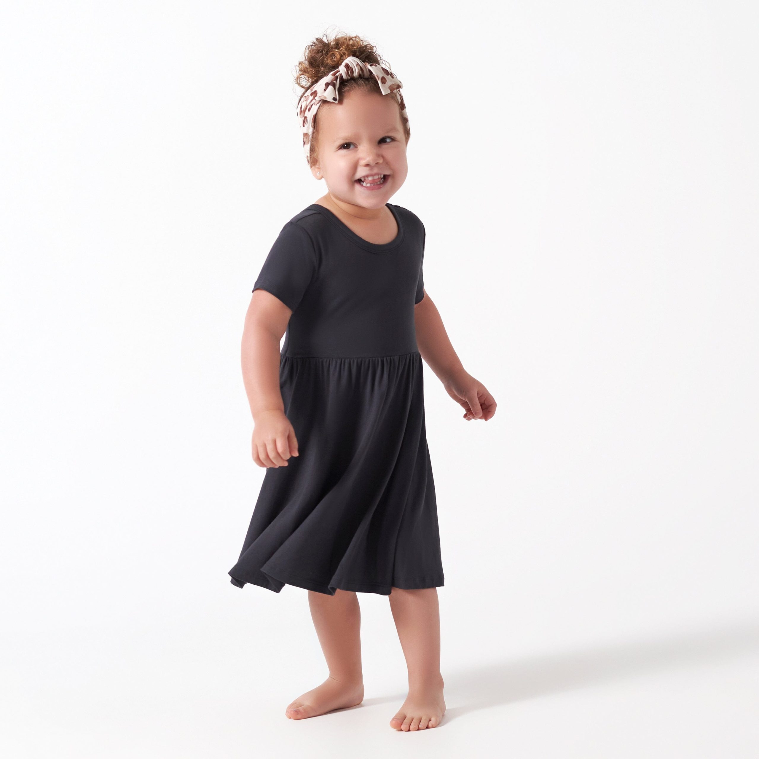 Infant & Toddler Girls Shadow Buttery Soft Viscose Made from Eucalyptus Twirl Dress - Image 3