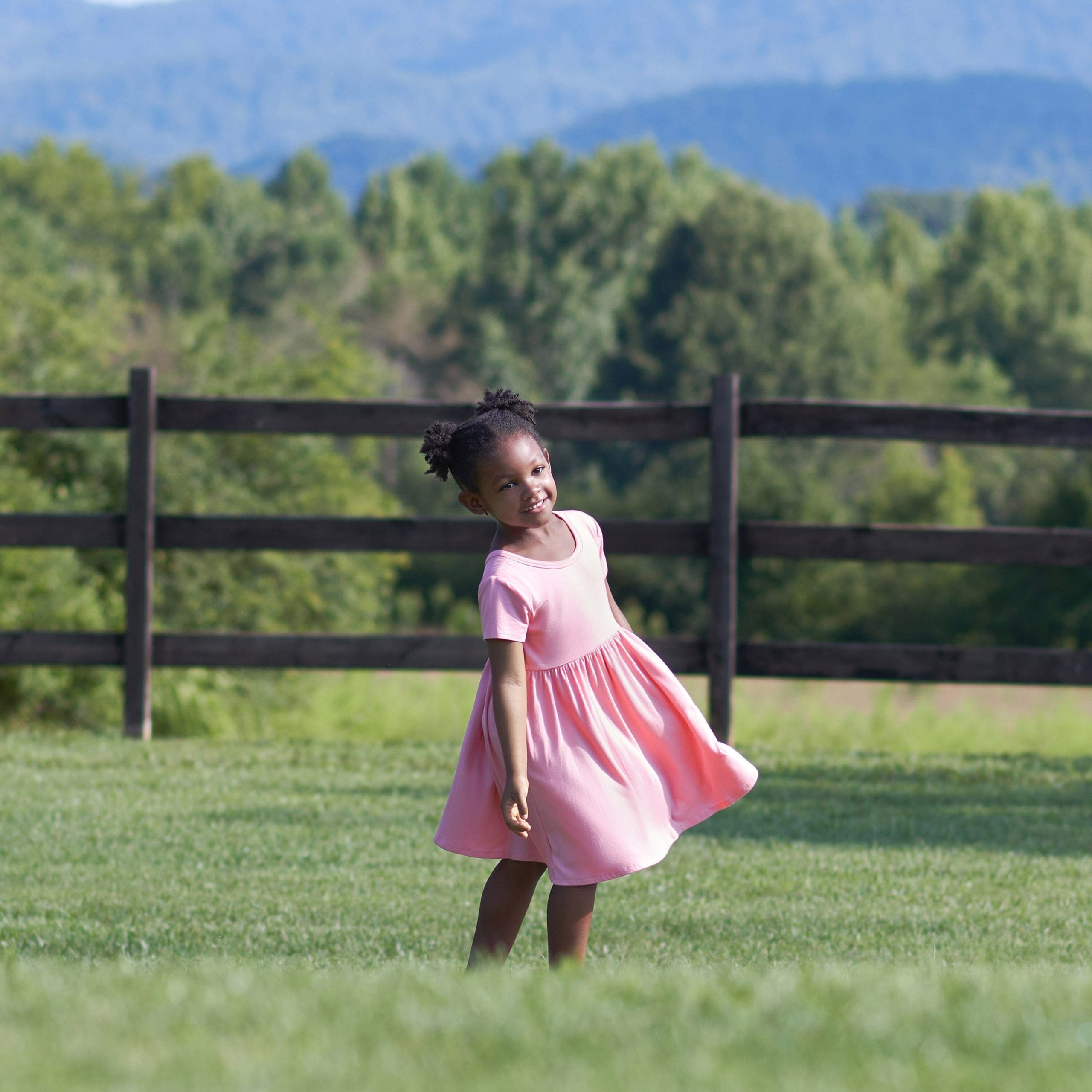 Infant & Toddler Girls Pink Lemonade Buttery Soft Viscose Made from Eucalyptus Twirl Dress - Image 4