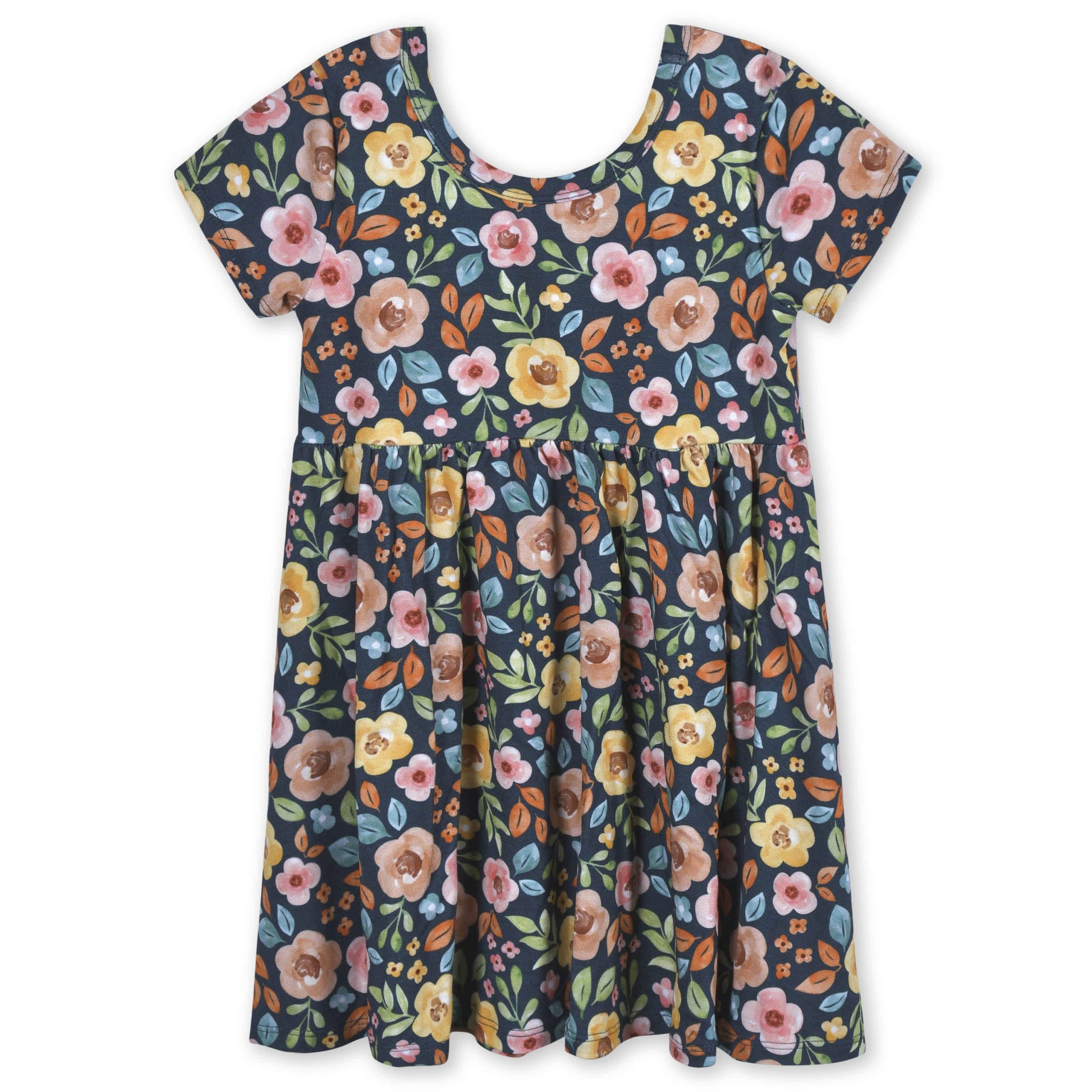 Infant & Toddler Girls Midnight Floral Buttery Soft Viscose Made from Eucalyptus Twirl Dress - Image 2