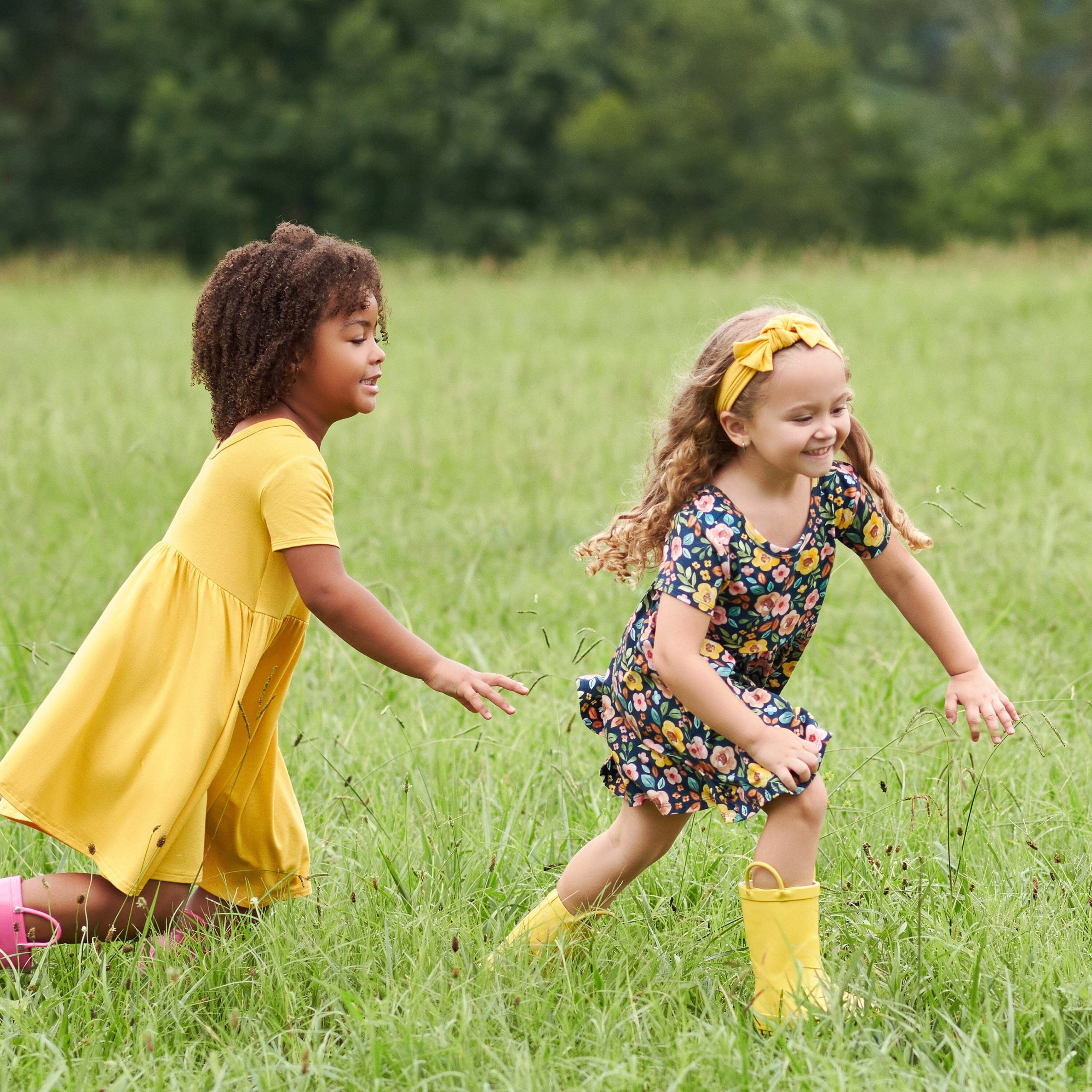 Infant & Toddler Girls Midnight Floral Buttery Soft Viscose Made from Eucalyptus Twirl Dress - Image 3