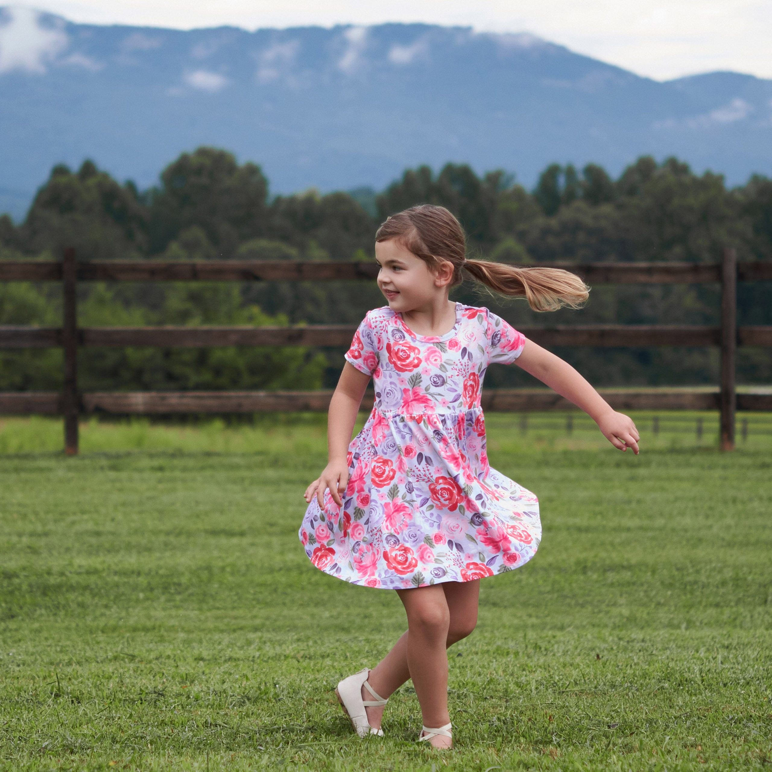 Infant & Toddler Girls Lilac Garden Buttery Soft Viscose Made from Eucalyptus Twirl Dress - Image 5