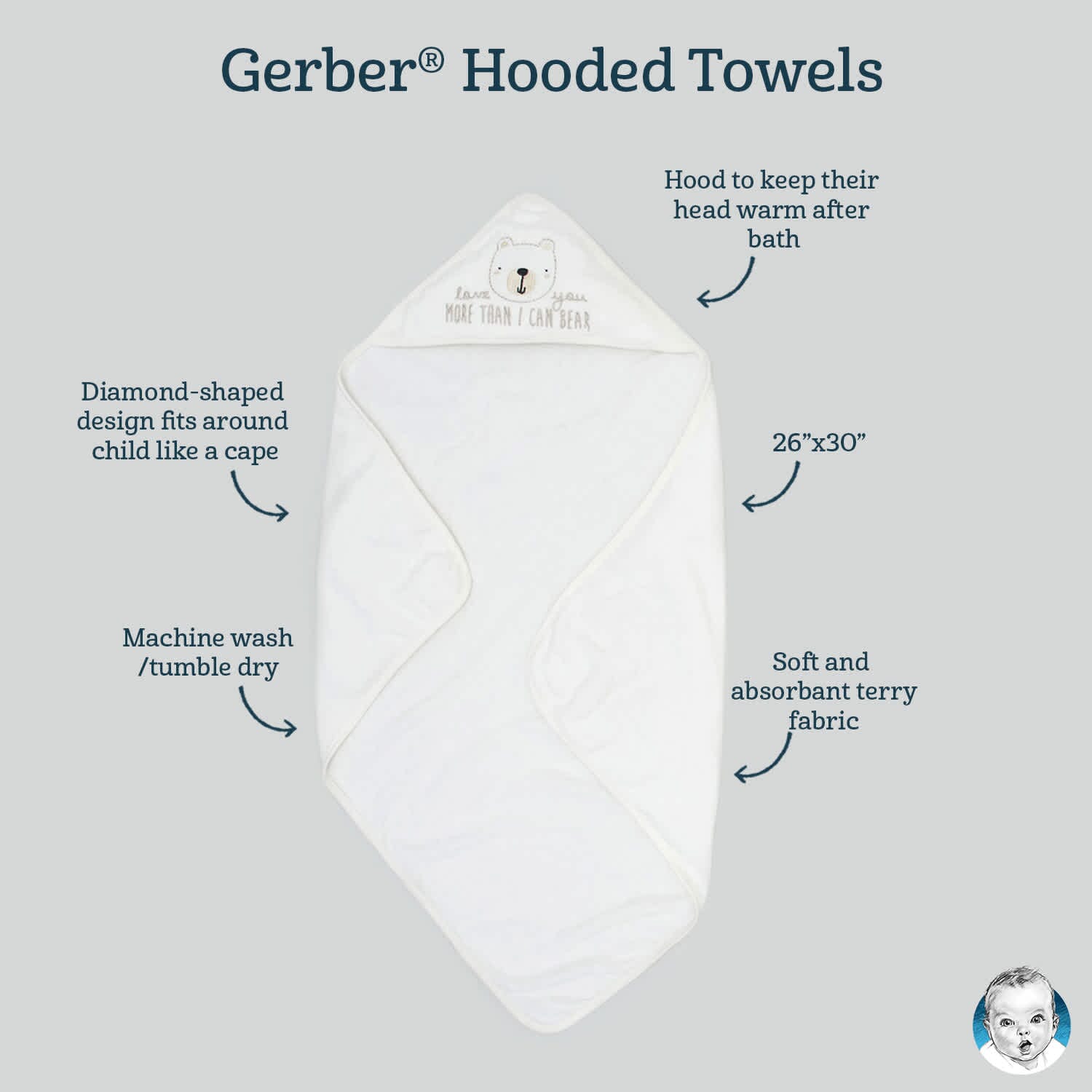 2-Pack Baby Boys Fox Hooded Towels - Image 4