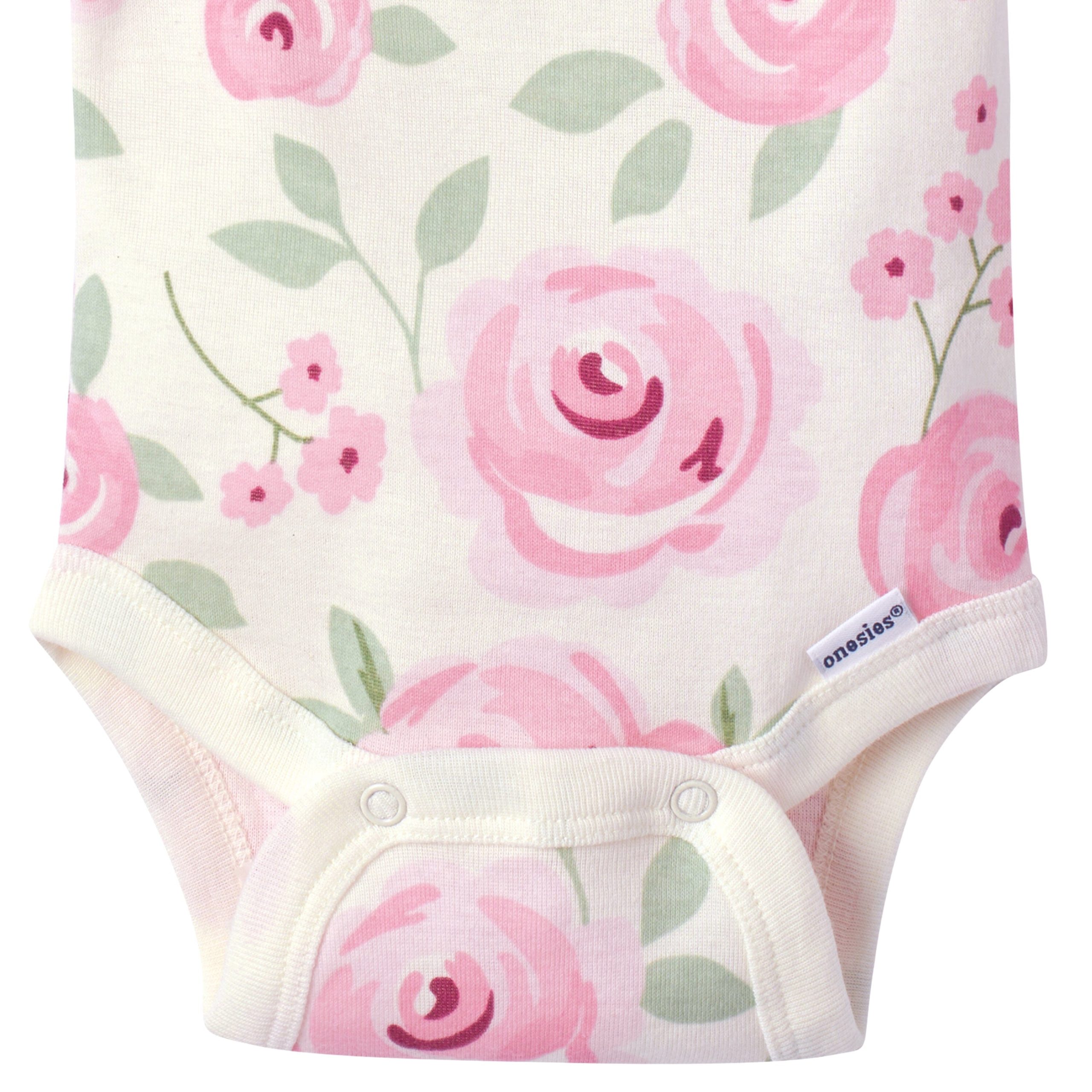 5-Pack Baby Girls Floral Short Sleeve Onesies® Bodysuits - Image 12