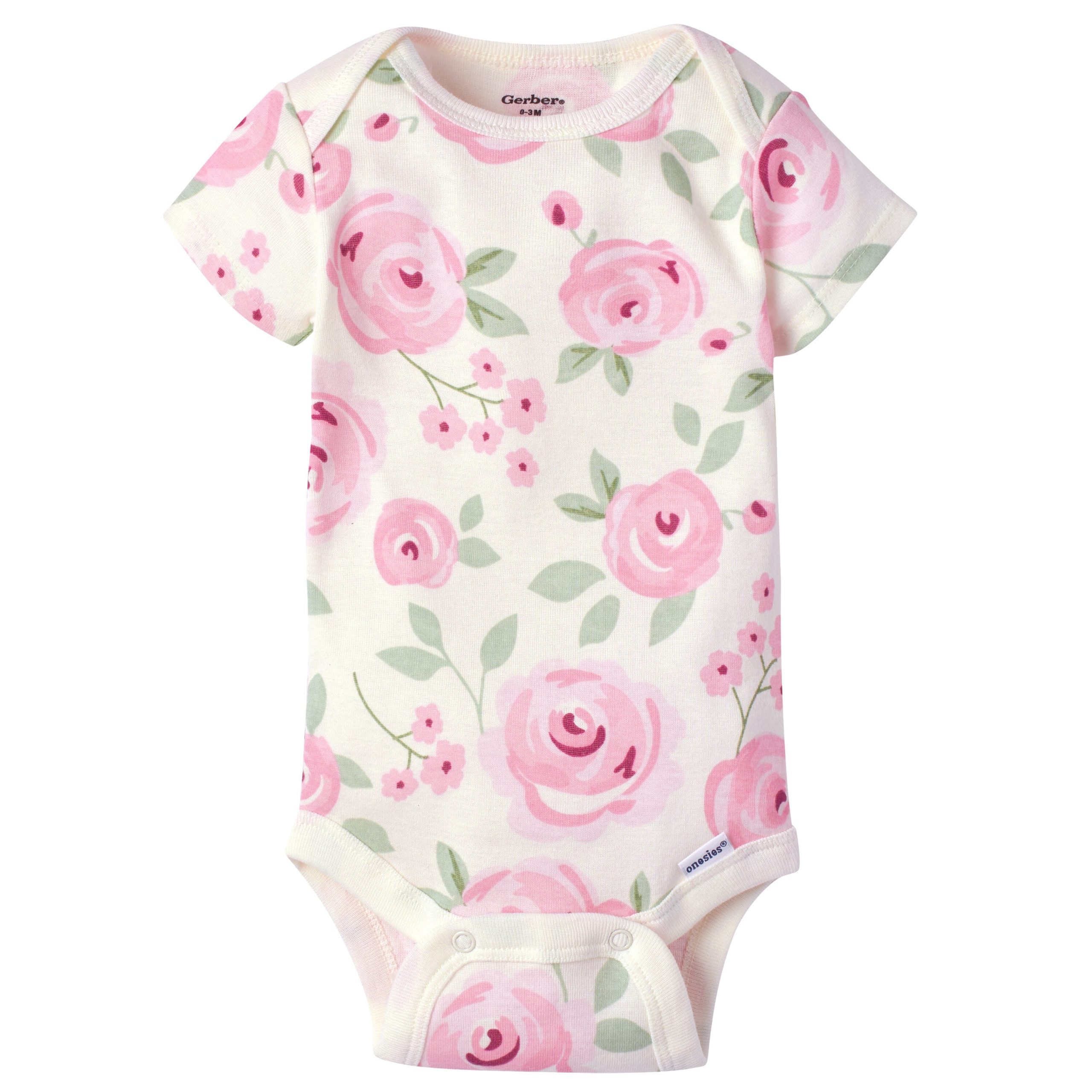 5-Pack Baby Girls Floral Short Sleeve Onesies® Bodysuits - Image 10