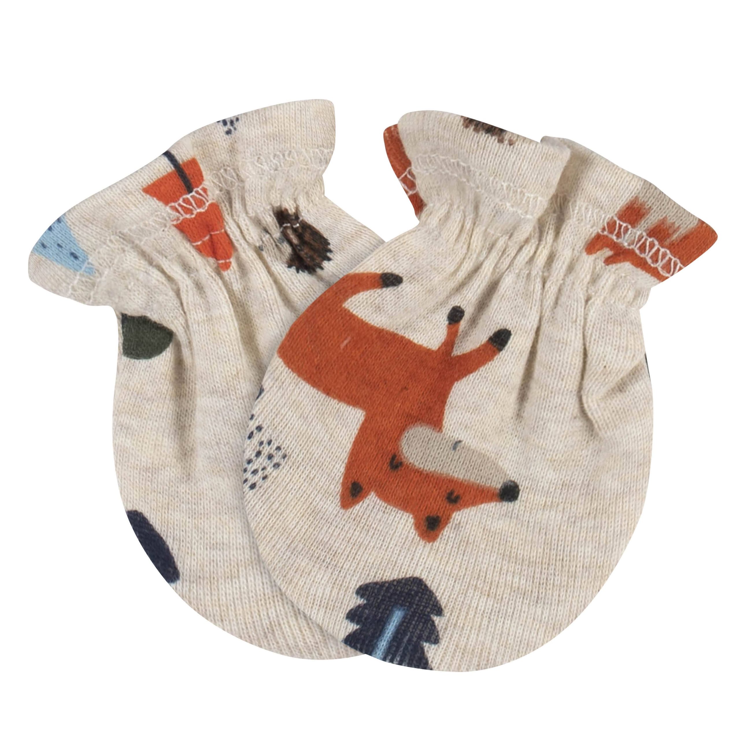 3-Pack Baby Boys Fox No Scratch Mittens - Image 2