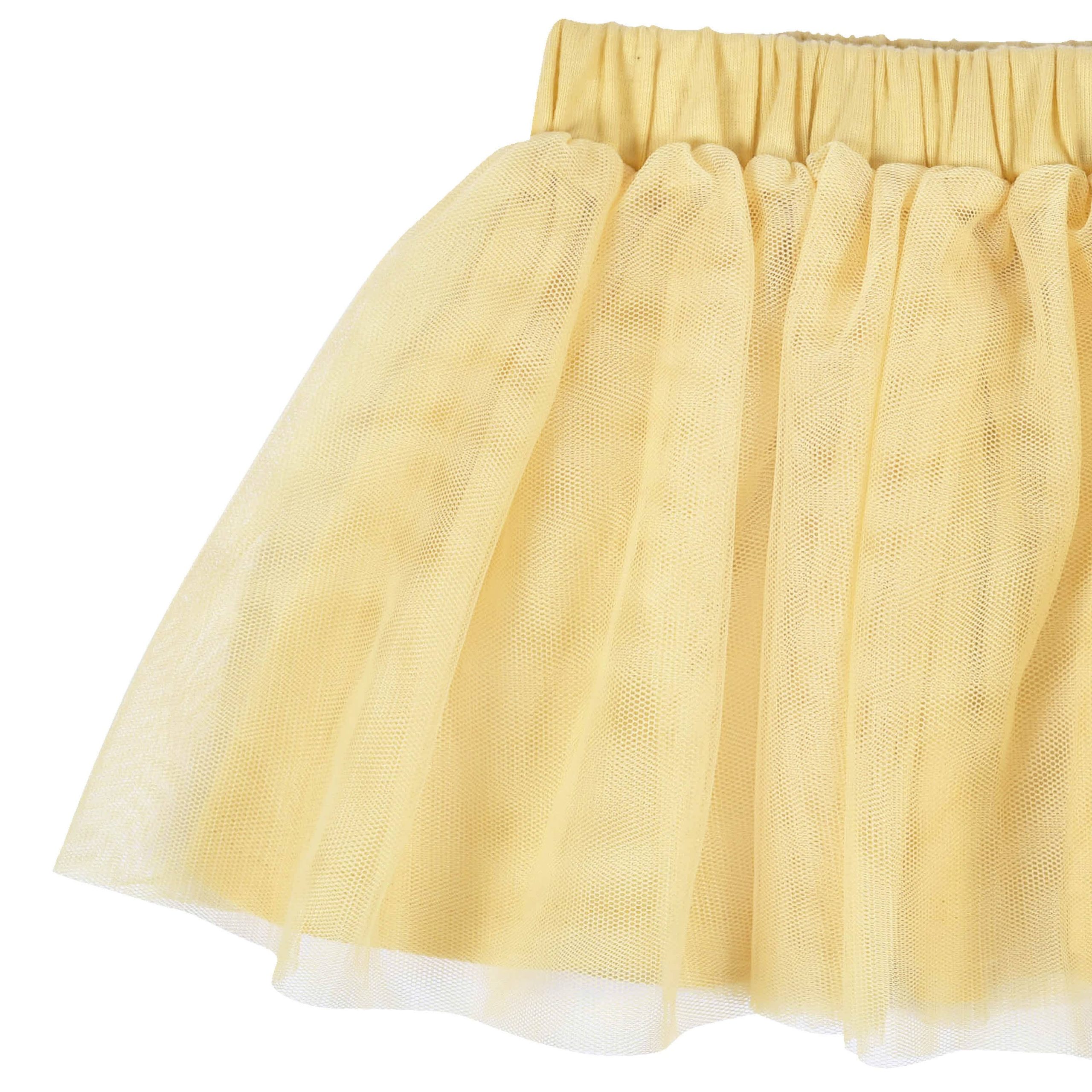 3-Piece Baby & Toddler Girls Golden Flowers French Terry Top, Tulle Tutu, & Legging Set - Image 7