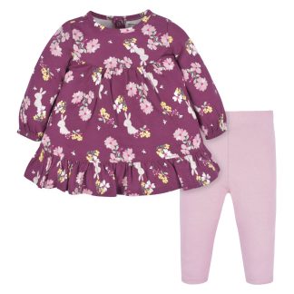 2-Piece Baby & Toddler Girls Apple Bouquets Long Sleeve Dress & Leggings Set