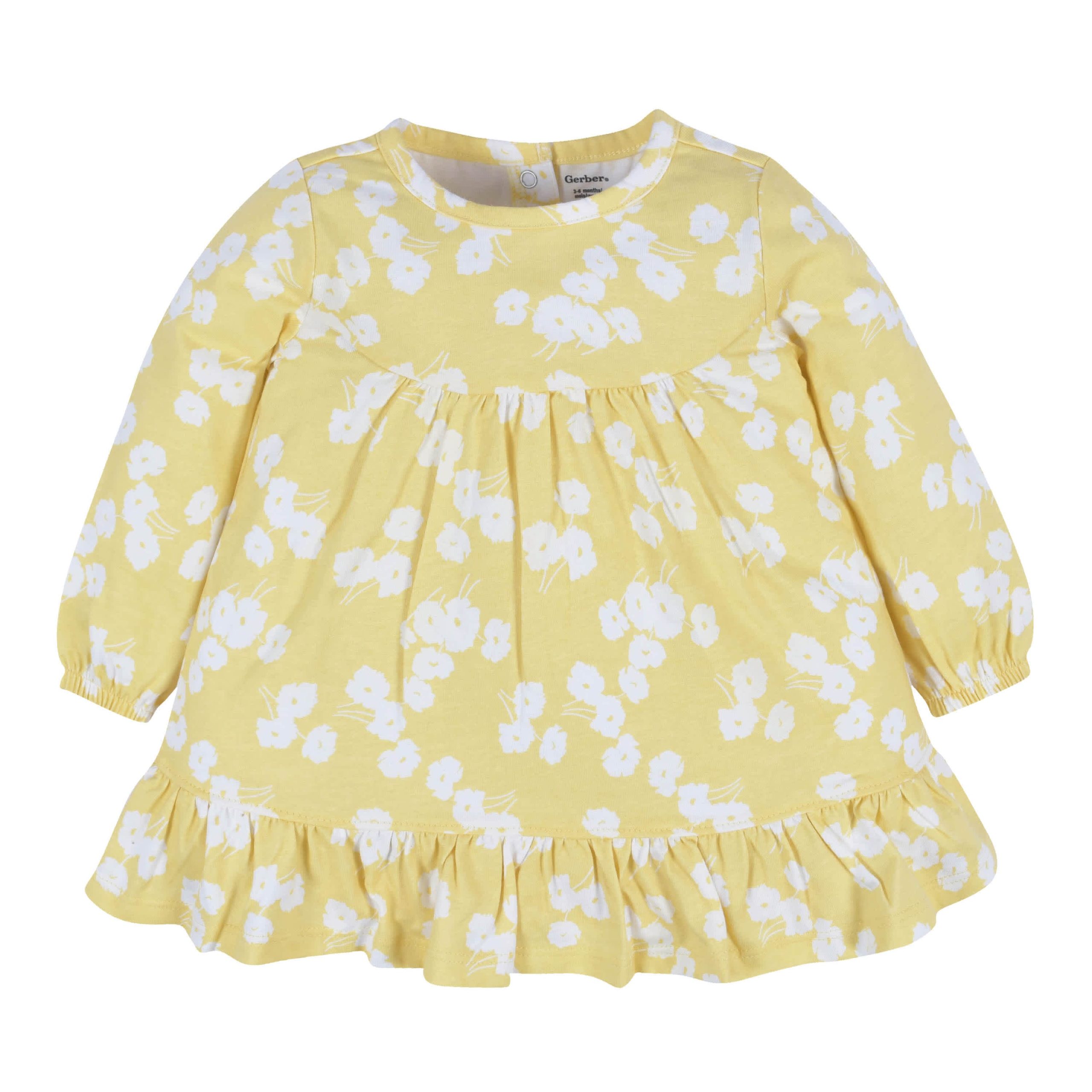 2-Piece Baby & Toddler Girls Golden Flowers Long Sleeve Dress & Leggings Set - Image 3