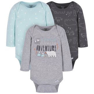 3-Pack Baby Boys Polar Pals Long Sleeve Onesies® Bodysuits