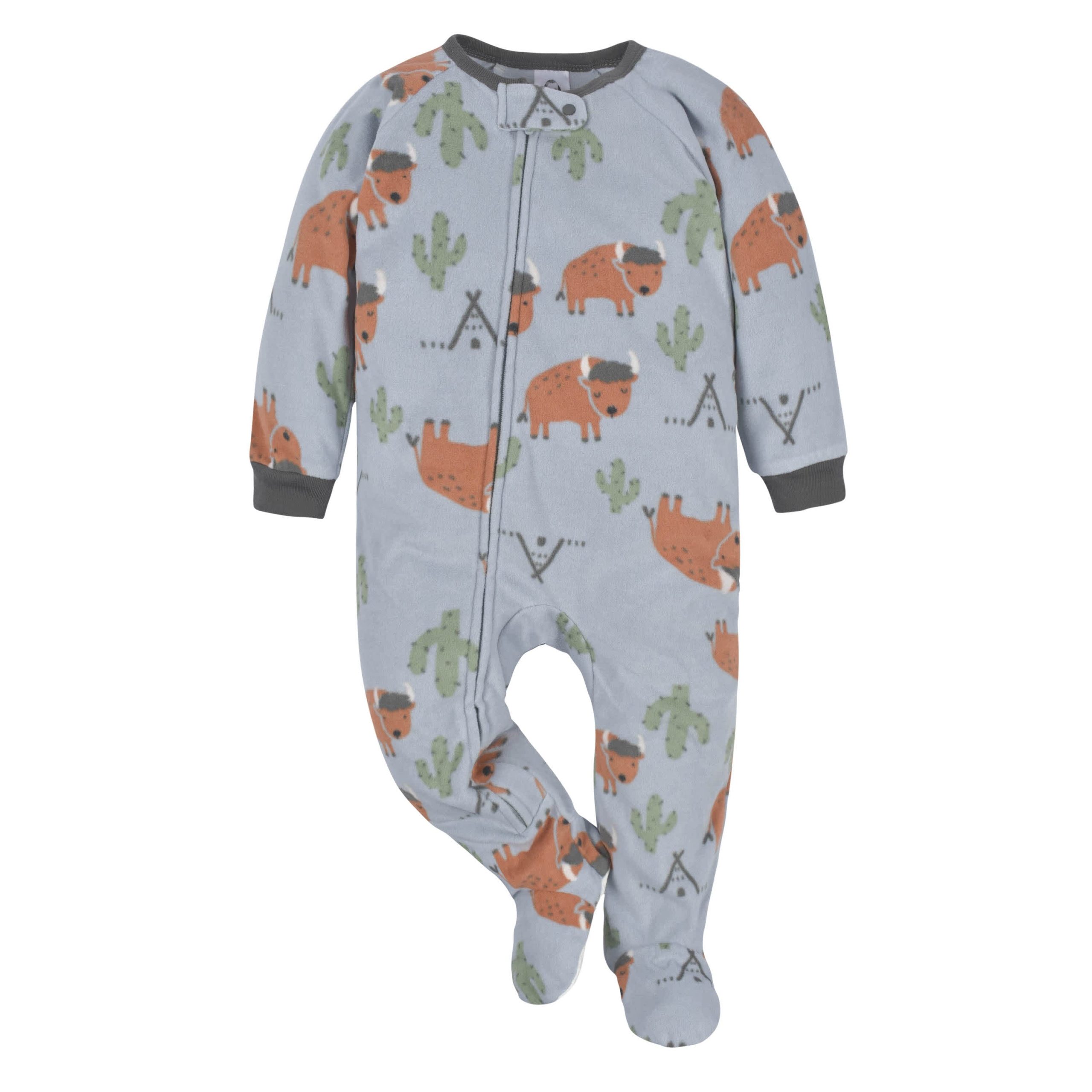 2-Pack Baby & Toddler Boys Gray Buffalo Fleece Pajamas - Image 5