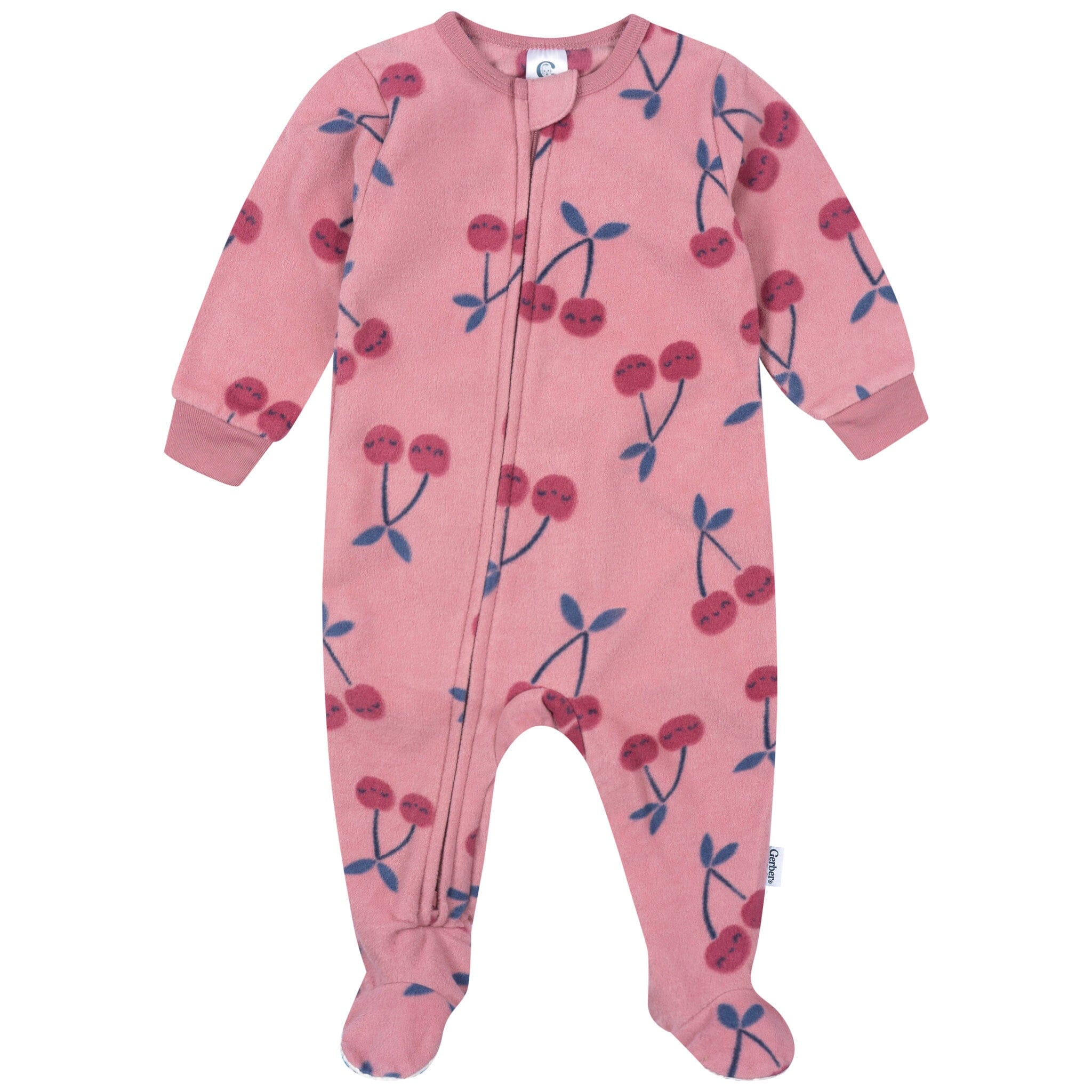 3-Pack Baby & Toddler Girls Cherries Footed Fleece Pajamas - Image 4