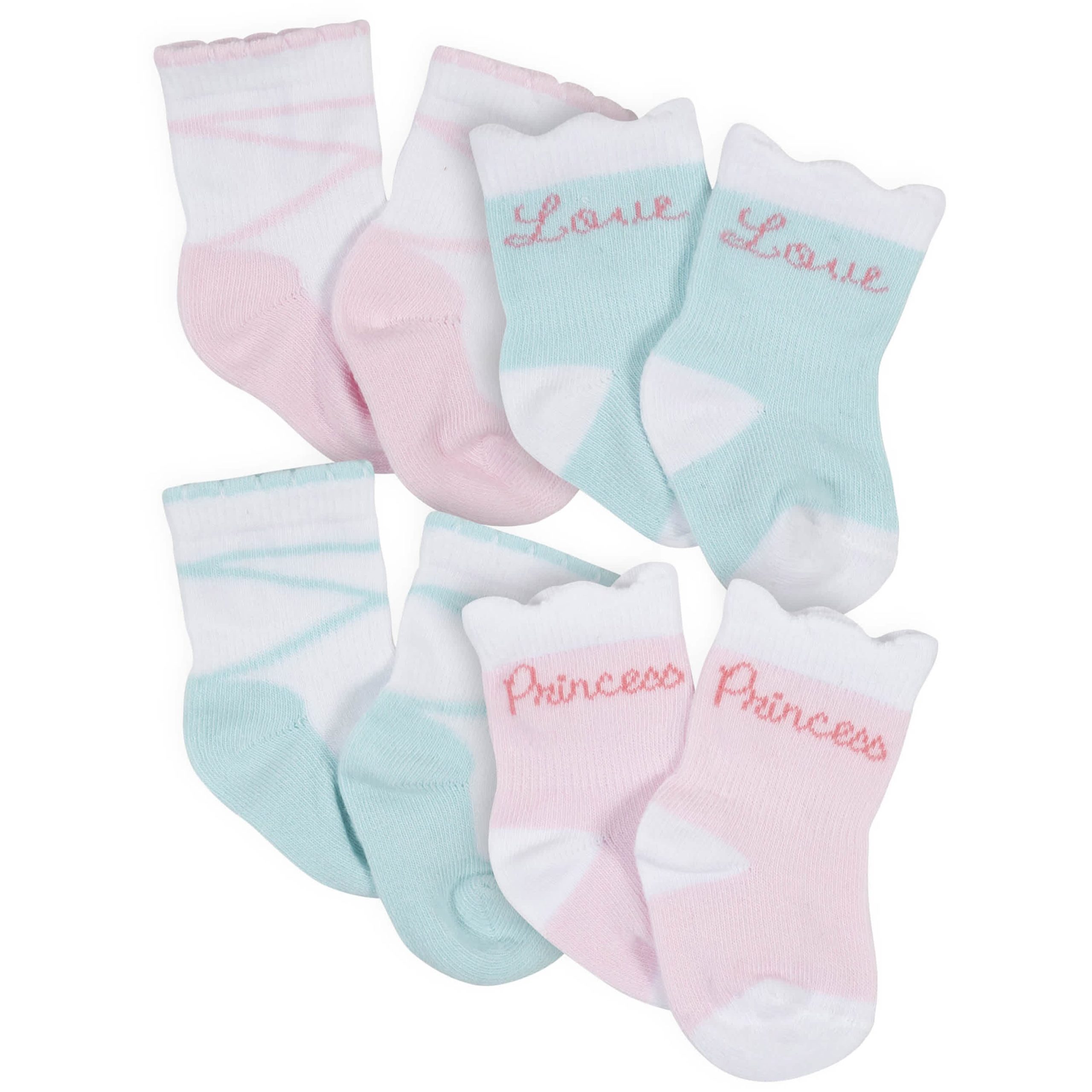 10-Pack Baby Girls Fairy Tale & White Wiggle Proof® Socks - Image 2