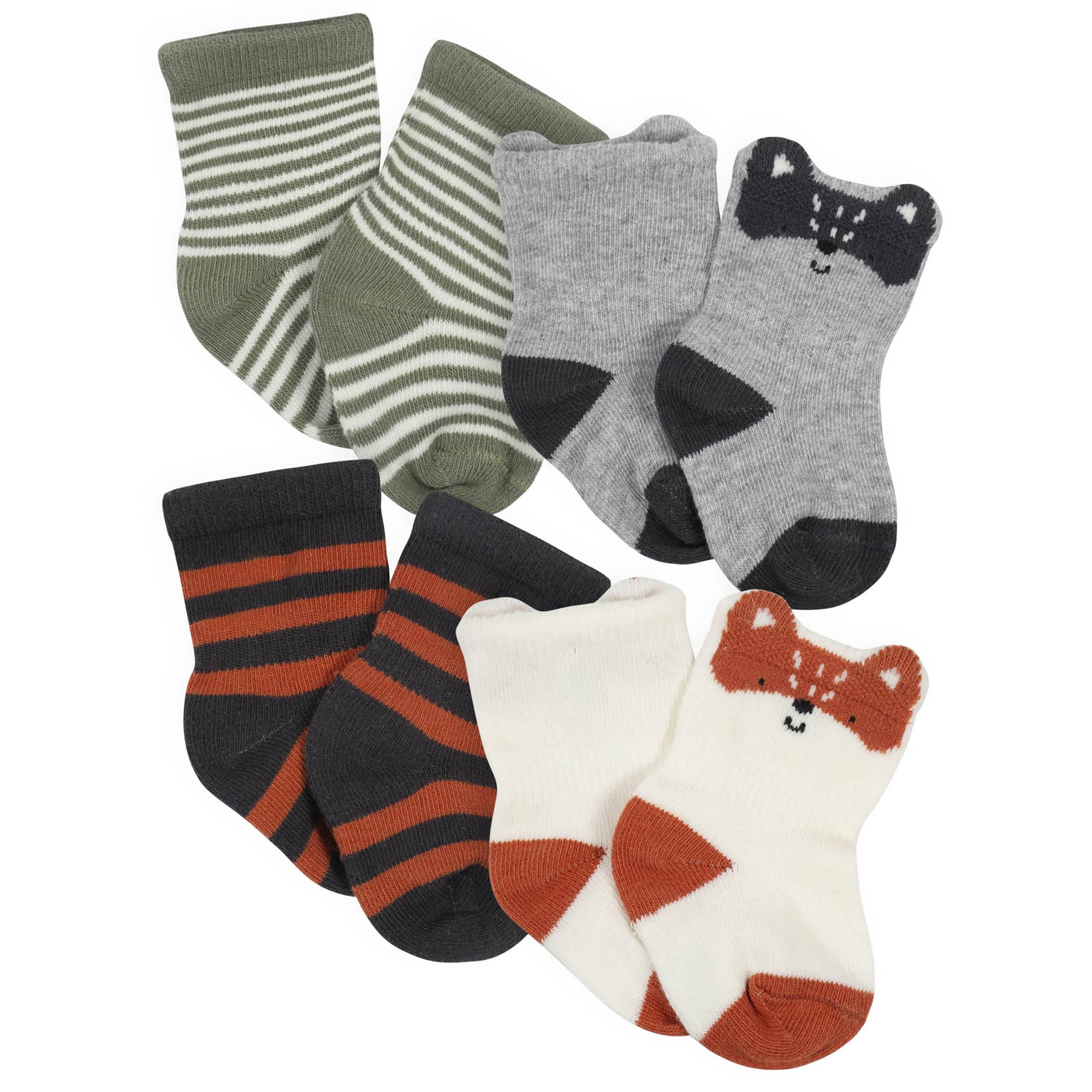 10-Pack Baby Boys Camping & White Wiggle Proof® Socks - Image 2