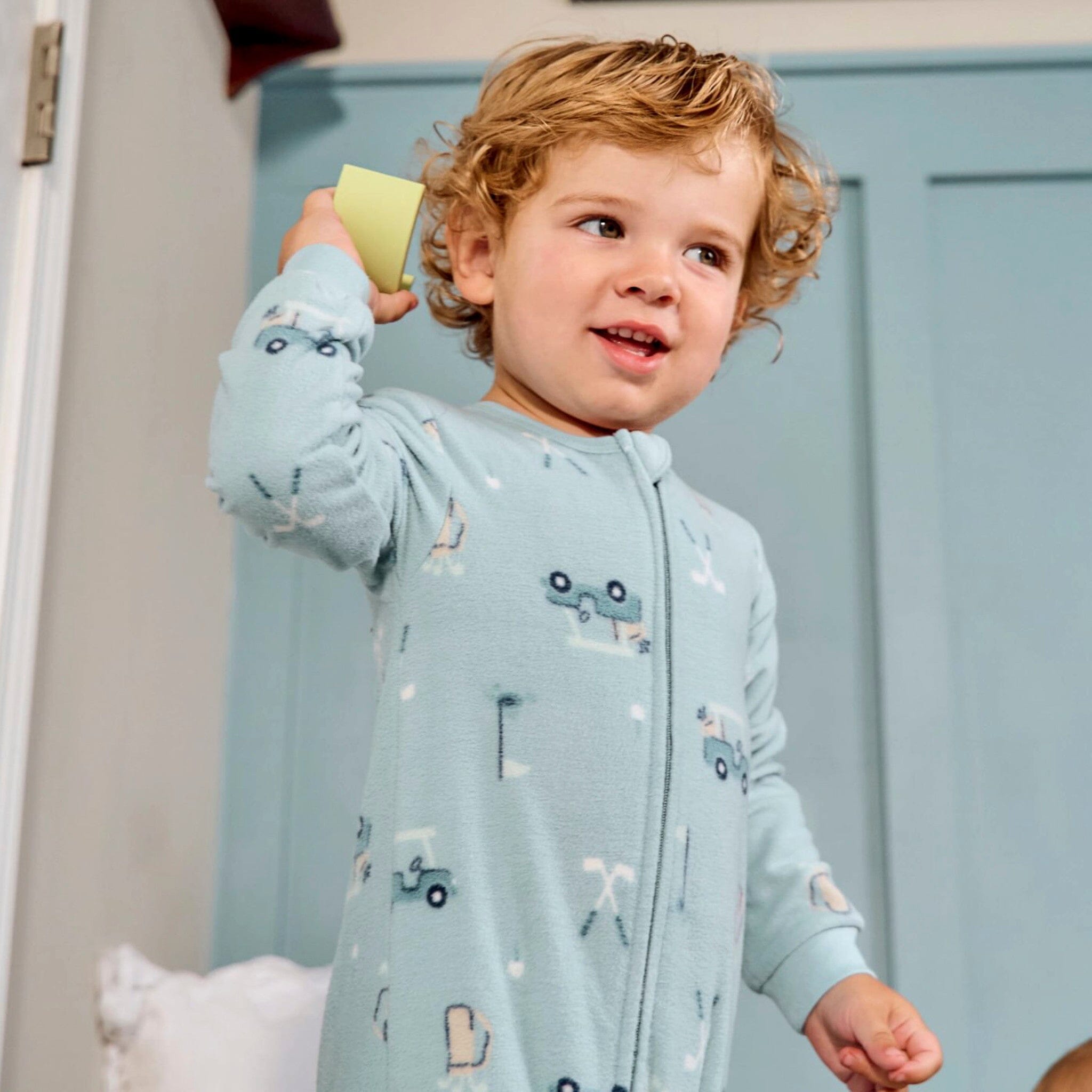 3-Pack Baby & Toddler Boys Golf Footed Fleece Pajamas - Image 4