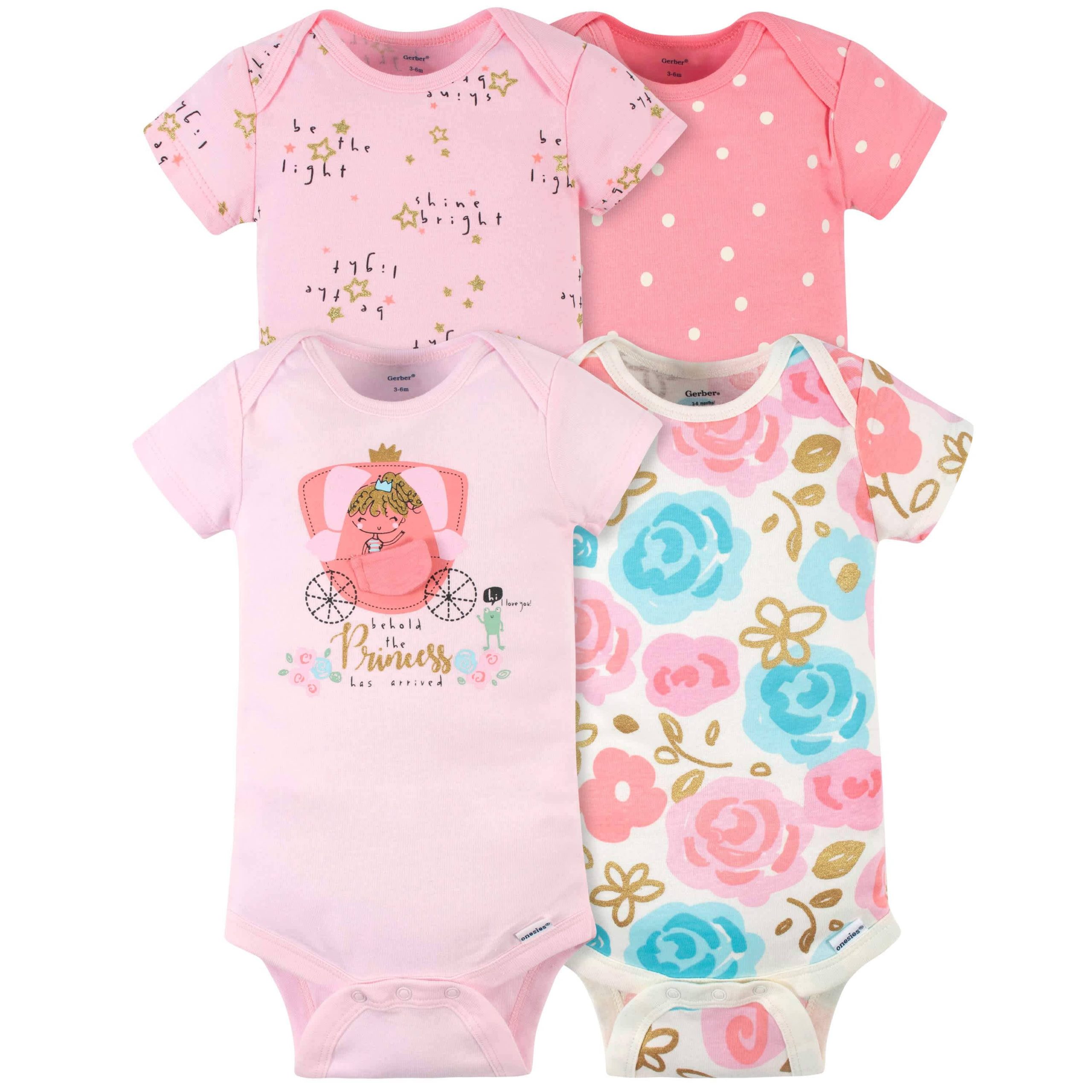 18-Piece Baby Girls Princess Onesies® Bodysuit, Mitten, Cap, & Sock Set - Image 2