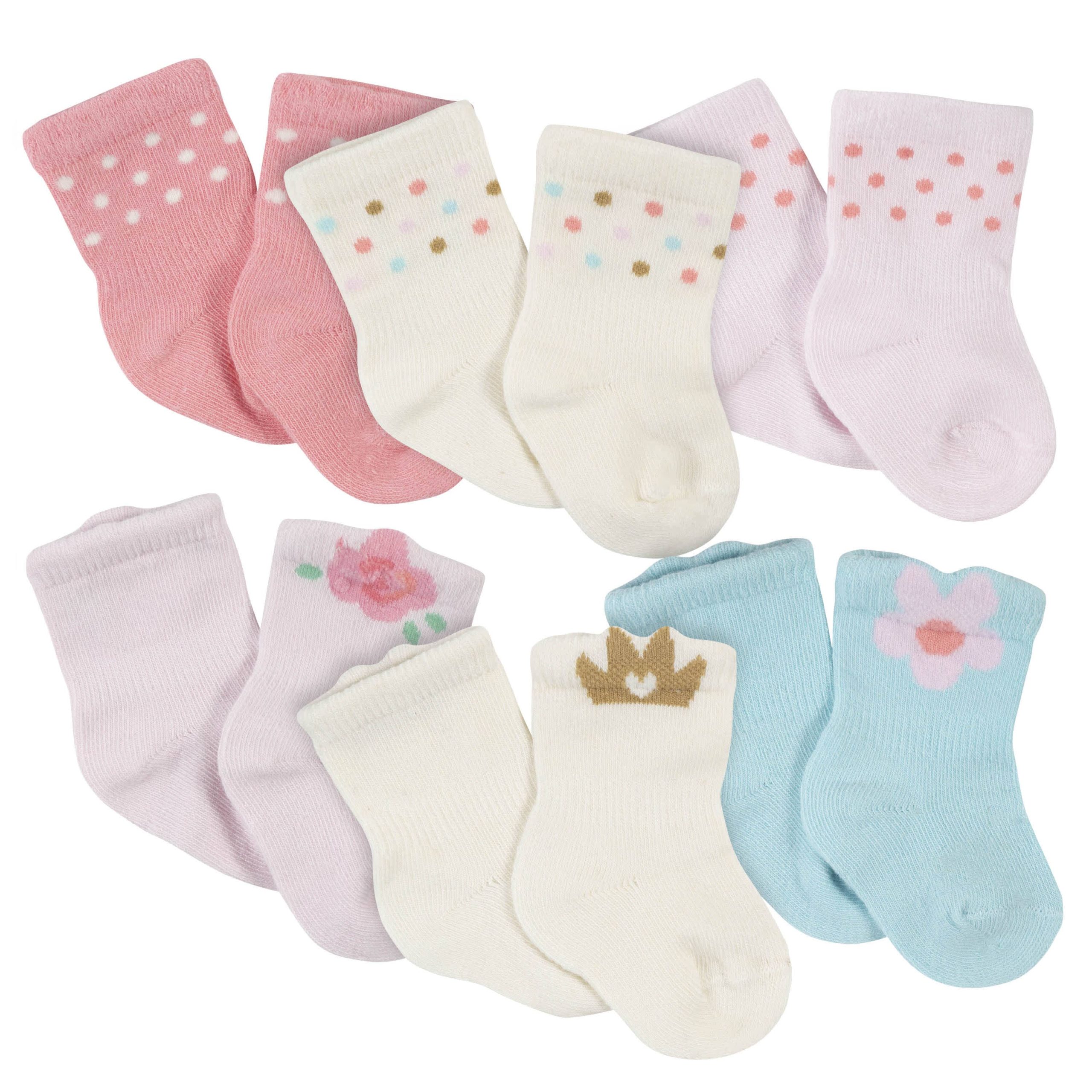 18-Piece Baby Girls Princess Onesies® Bodysuit, Mitten, Cap, & Sock Set - Image 6