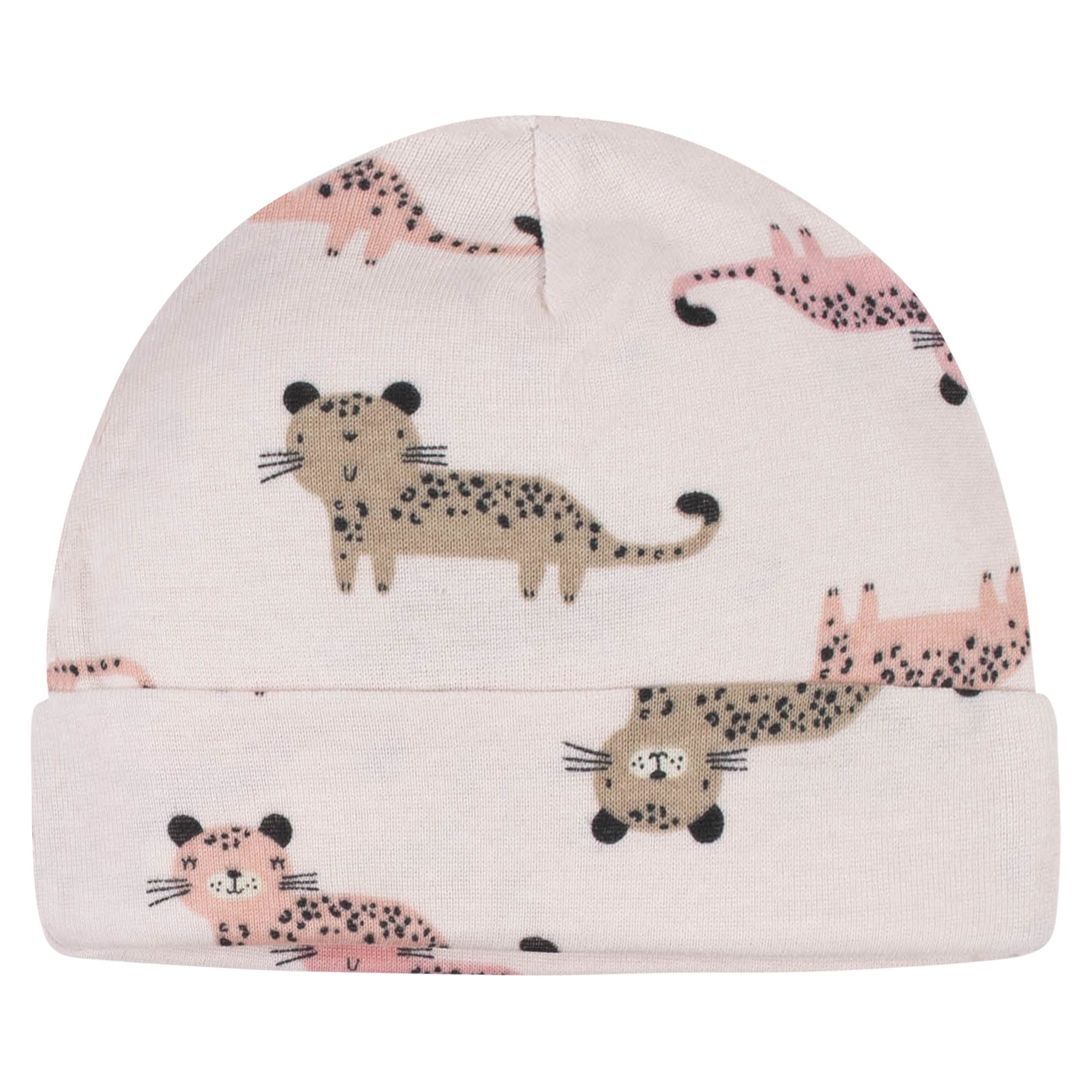 18-Piece Baby Girls Leopard Onesies® Bodysuit, Mitten, Cap, & Sock Set - Image 6