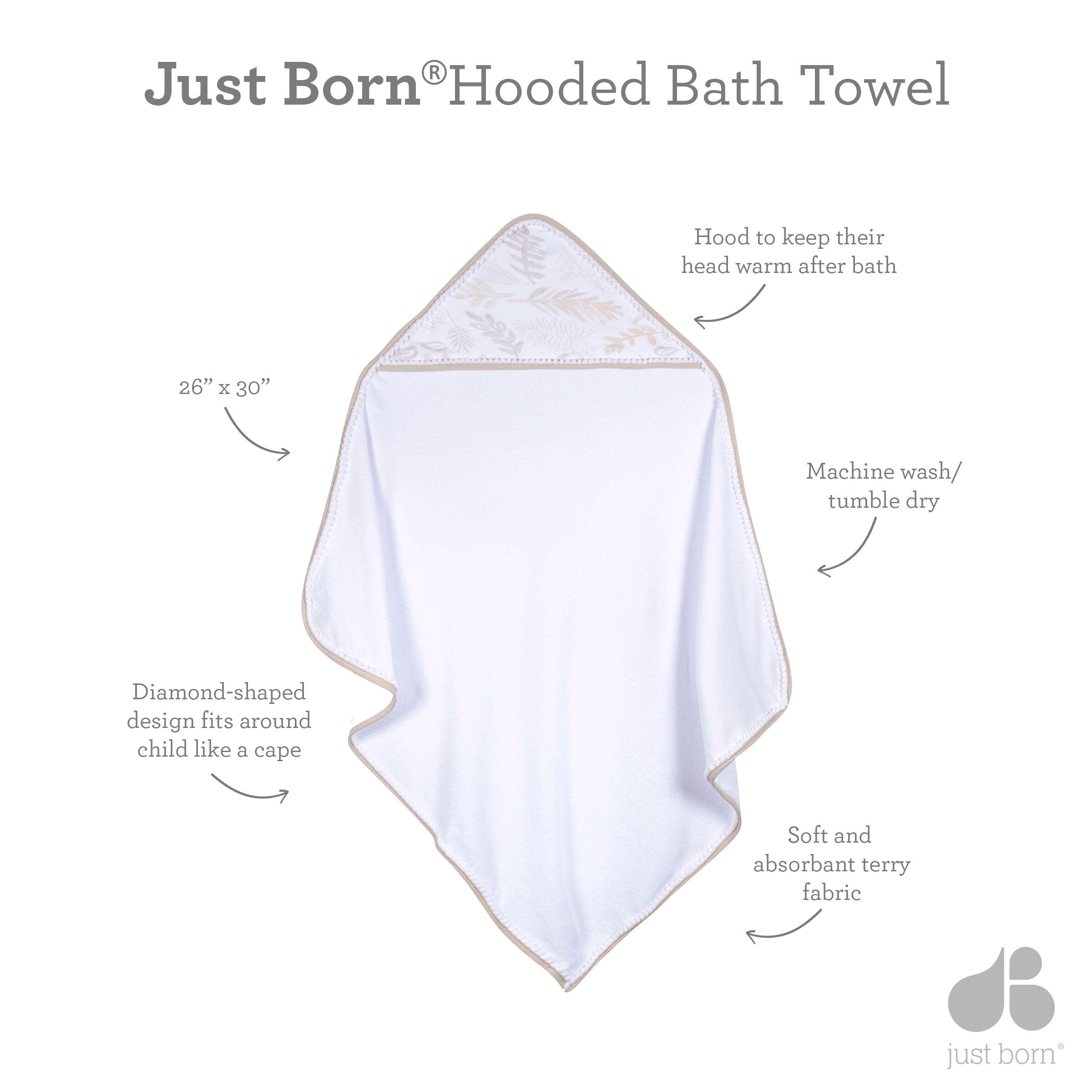 2-Pack Baby Boys Navy Star Hooded Towels - Image 2