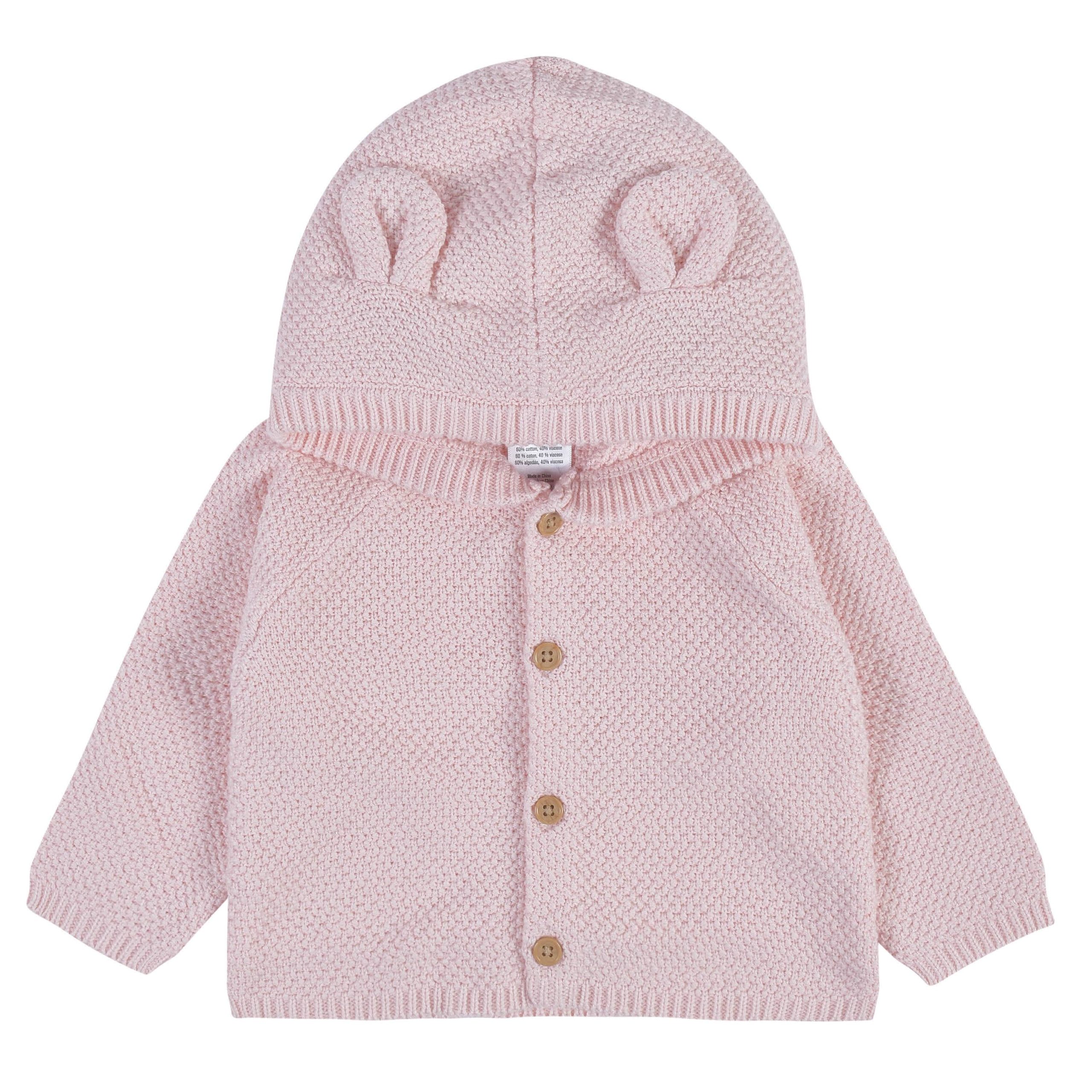3-Piece Baby Girls Pink Knit Outfit & Blanket Set - Image 4