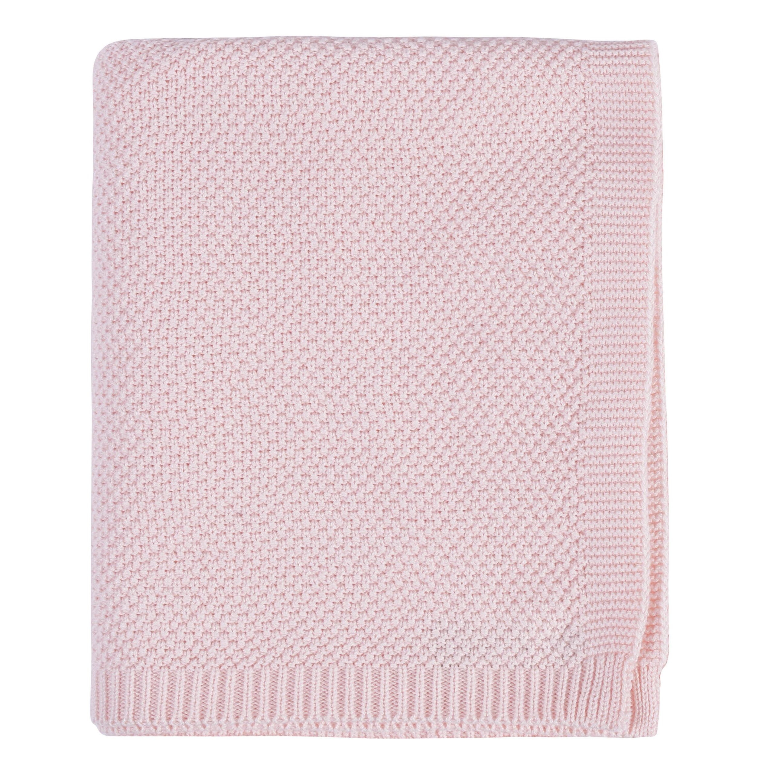 3-Piece Baby Girls Pink Knit Outfit & Blanket Set - Image 6