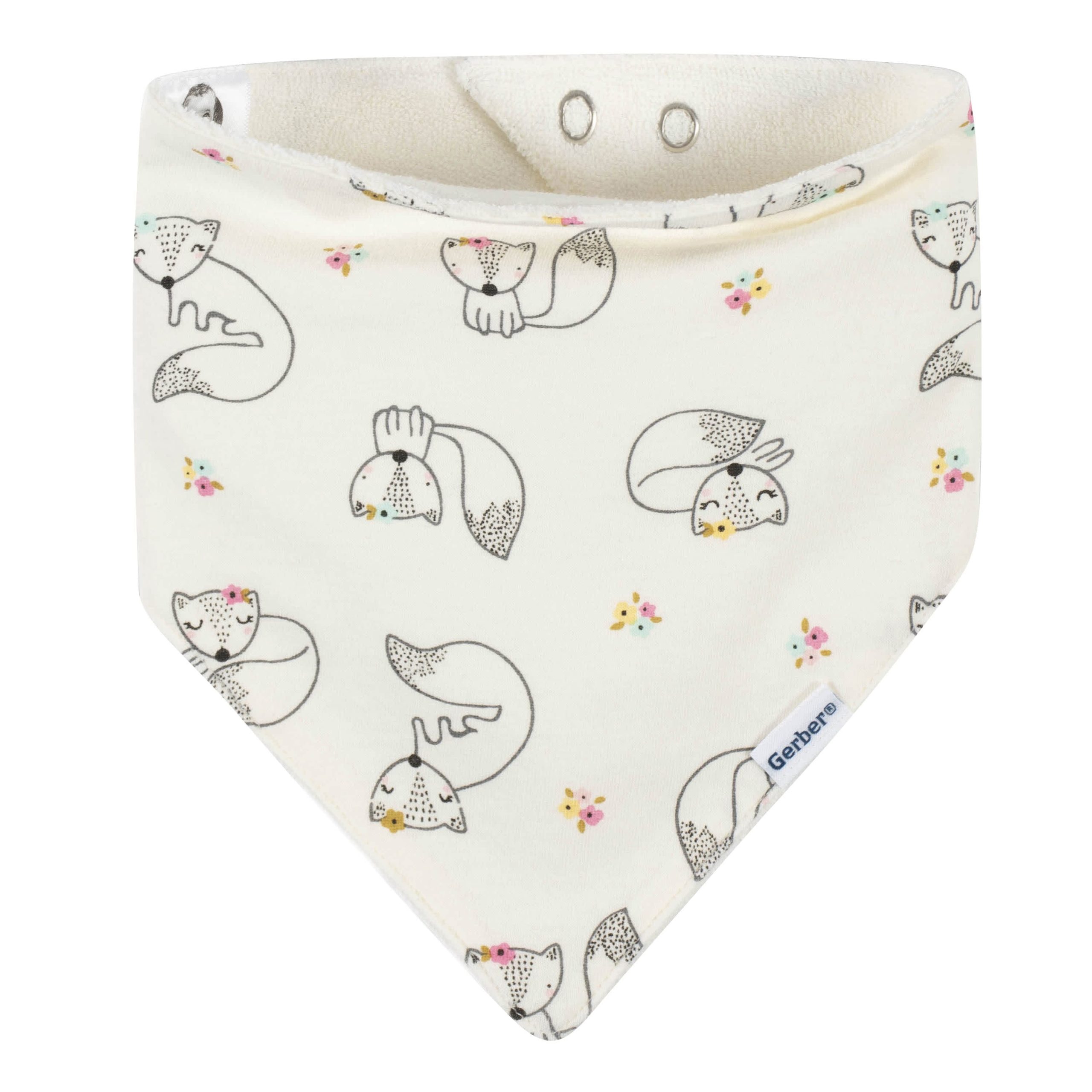 4-Pack Baby Girls Fox Bandana Bibs - Image 5