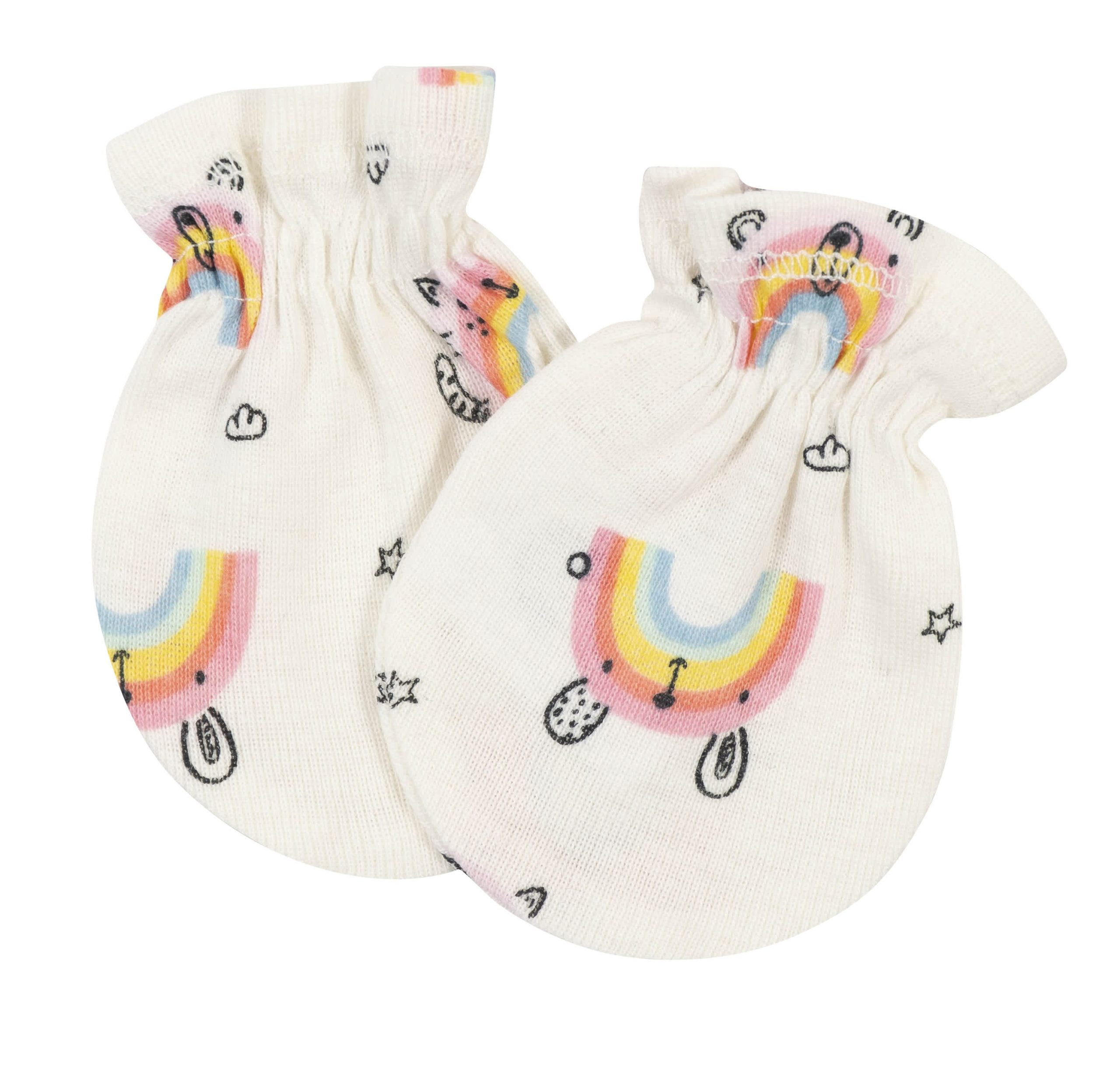 3-Pack Baby Girls Rainbow No Scratch Mittens - Image 2