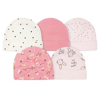 5-Pack Baby Girls Ballerina Caps