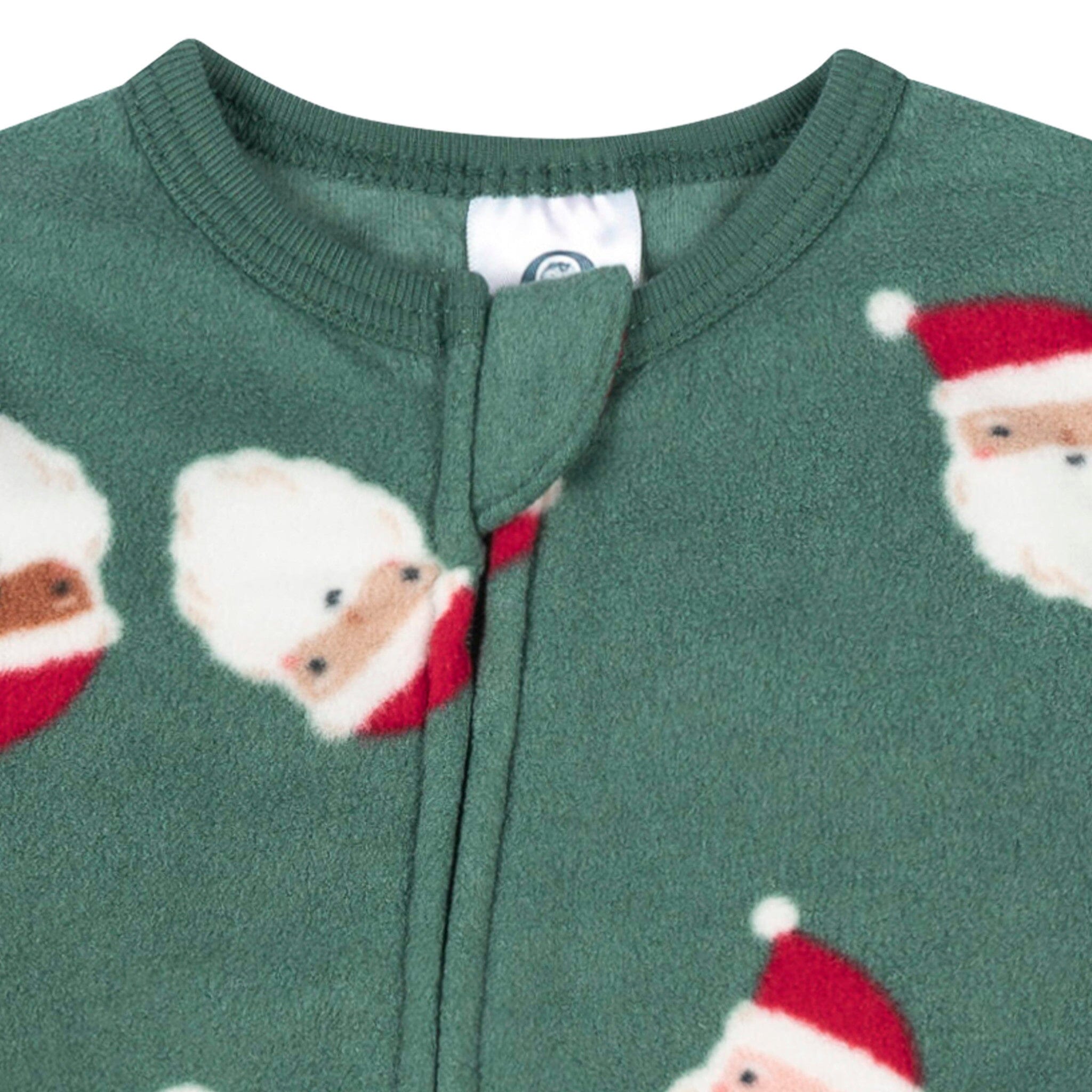 2-Pack Baby & Toddler Neutral Santas Footed Fleece Pajamas - Image 4