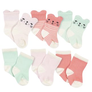6-Pack Baby Girls Rainbow Wiggle Proof® Socks