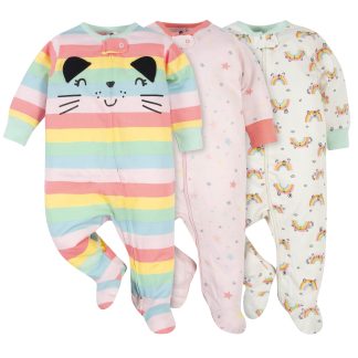 3-Pack Baby Girls Rainbow Sleep 'N Plays