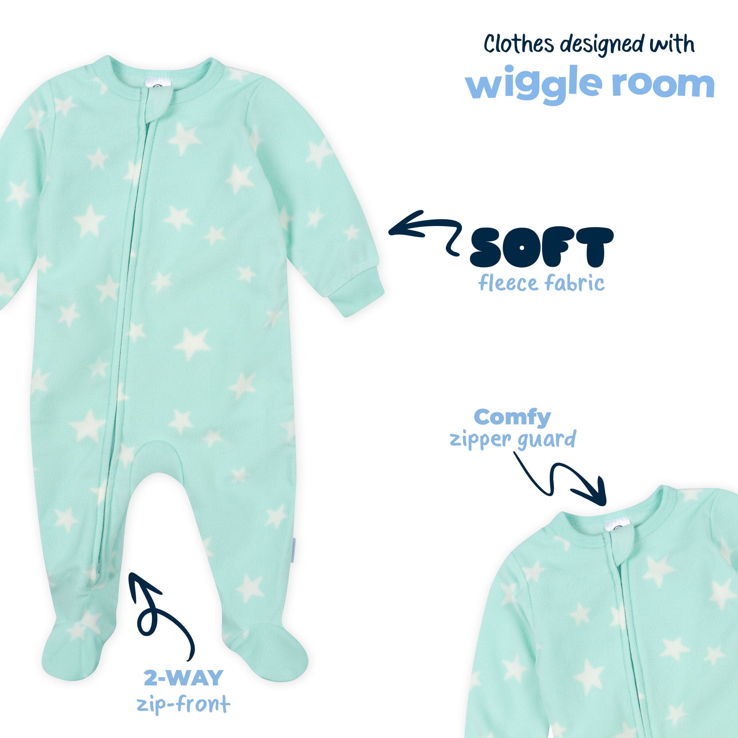 2-Pack Baby & Toddler Girls Horses Footed Fleece Pajamas - Image 6