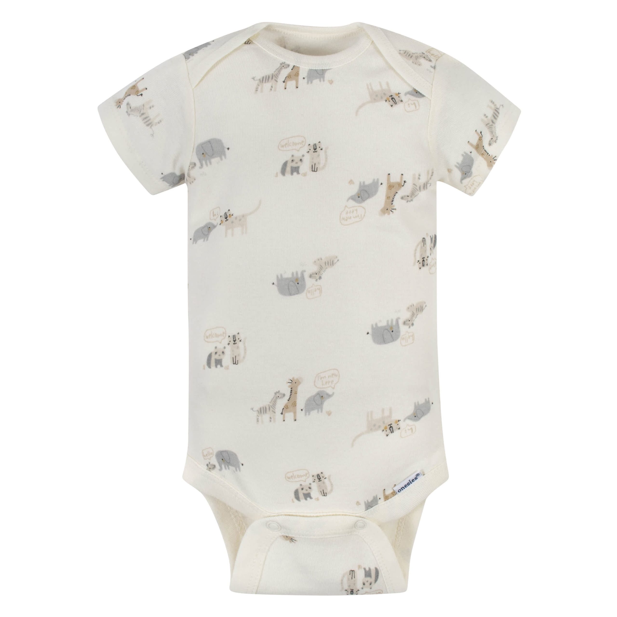 5-Pack Baby Neutral Safari Short Sleeve Onesies® Bodysuits - Image 6