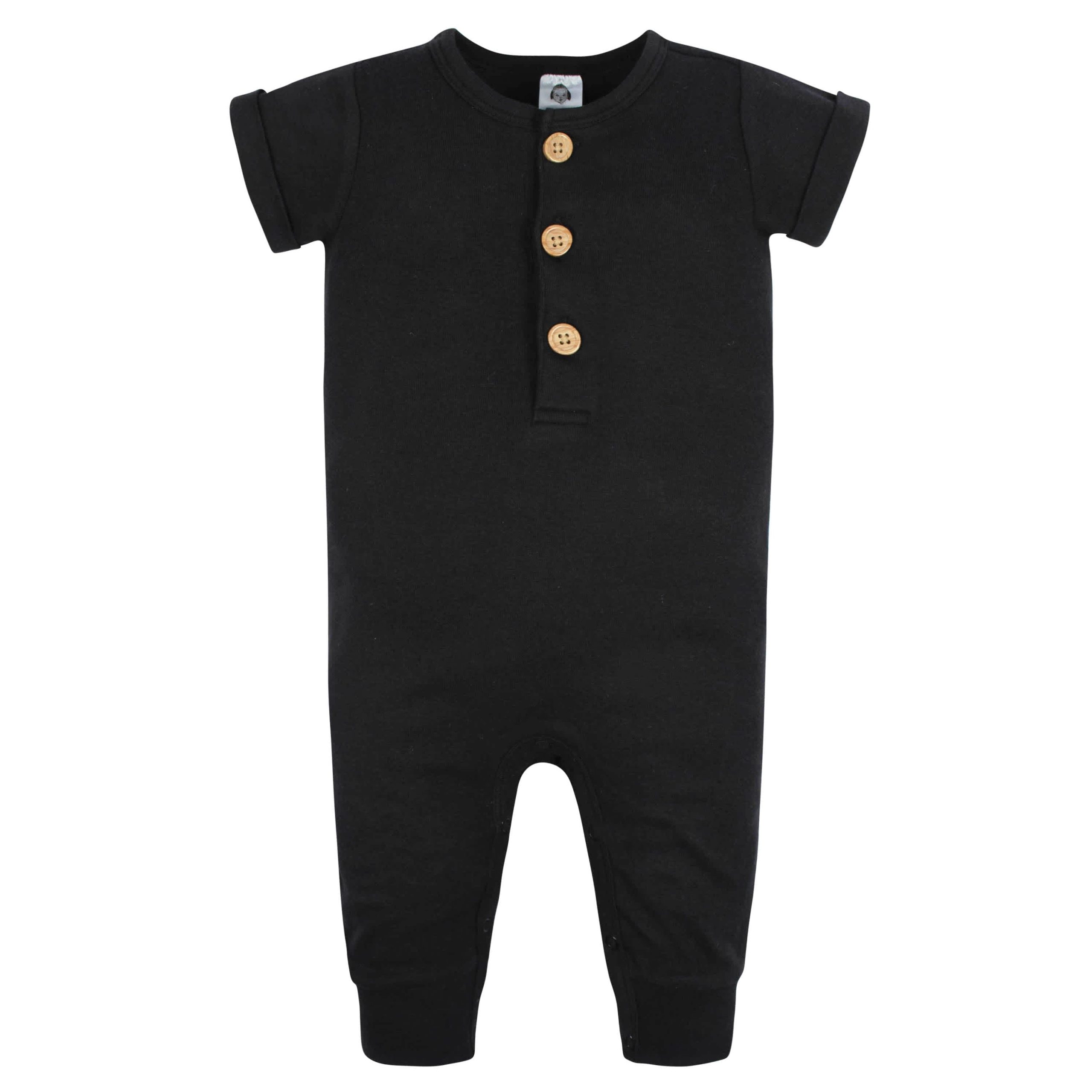 2-Pack Baby Boys Fossils & Black Short Sleeve Rompers - Image 6