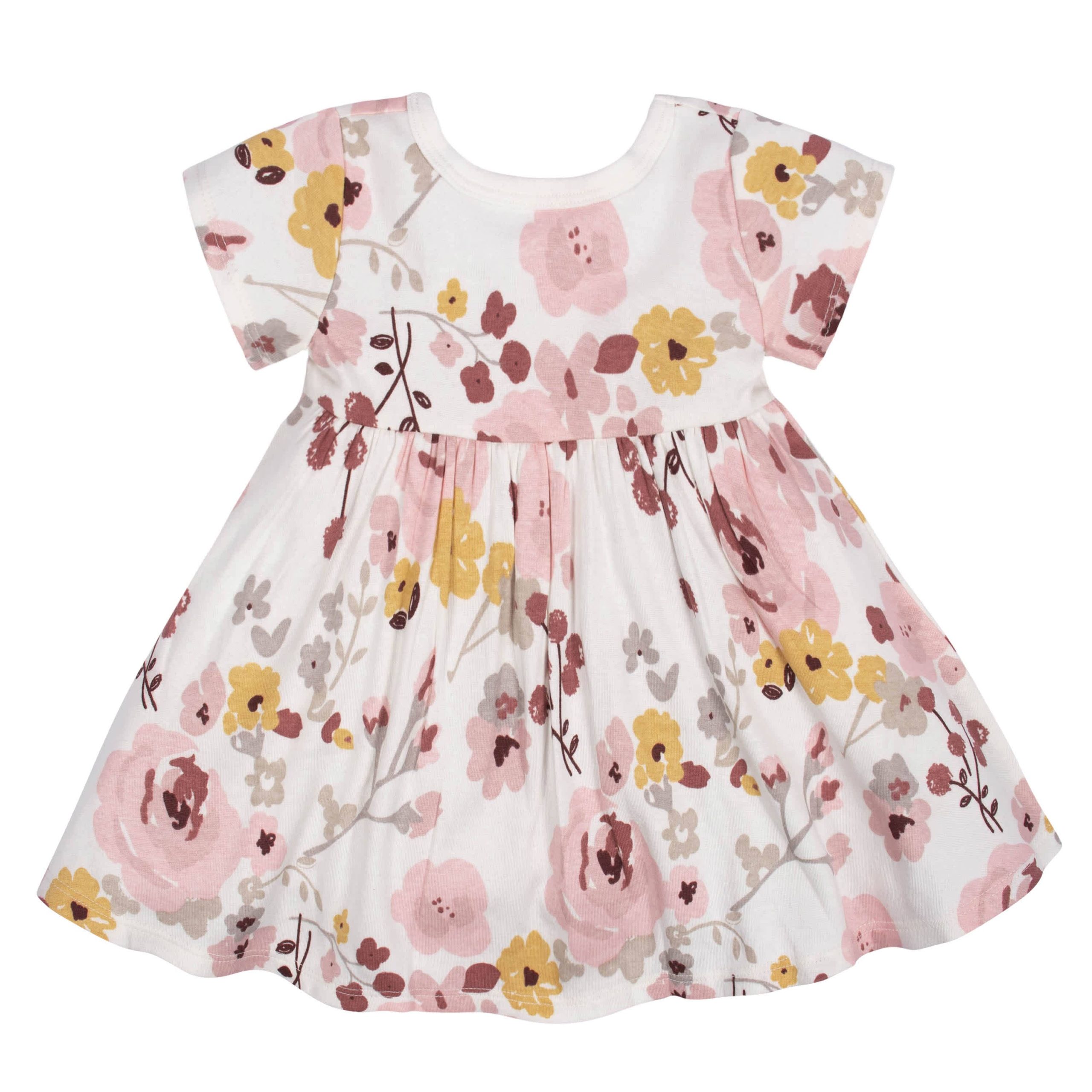 2-Pack Baby Girls Pink Floral Short Sleeve Dresses - Image 5
