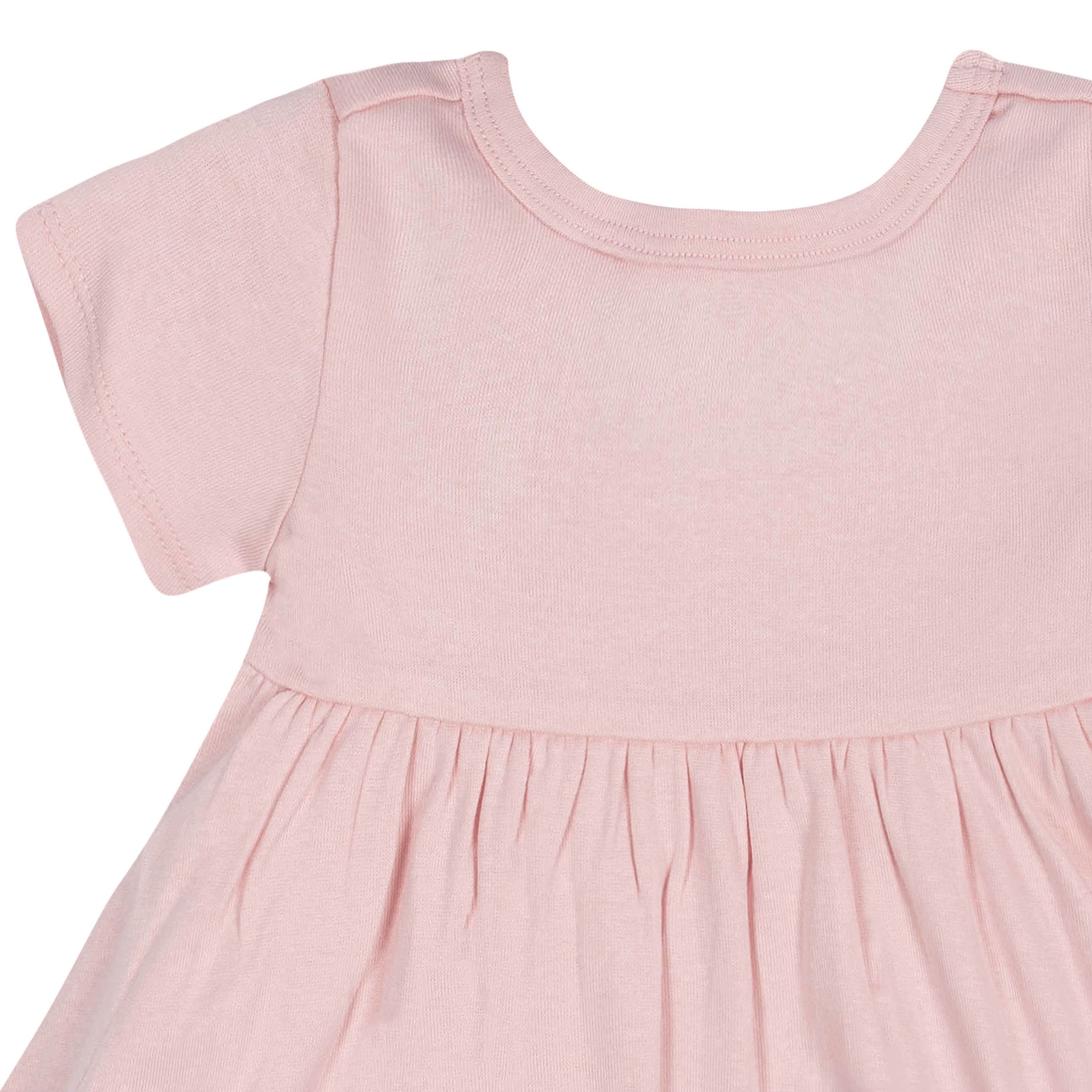 2-Pack Baby Girls Pink Floral Short Sleeve Dresses - Image 6