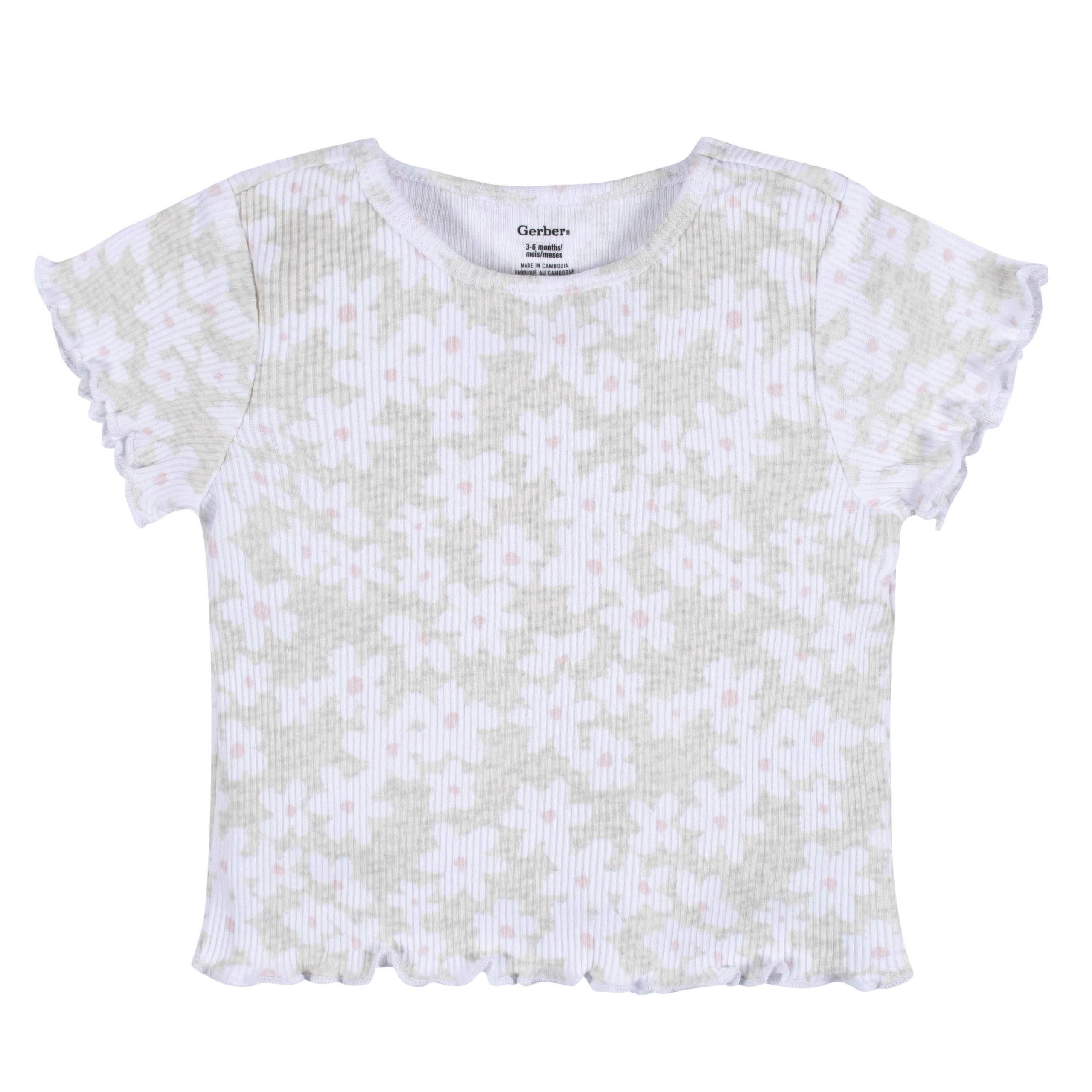 3-Pack Baby & Toddler Girls Sweet Florals Short Sleeve Tees - Image 3