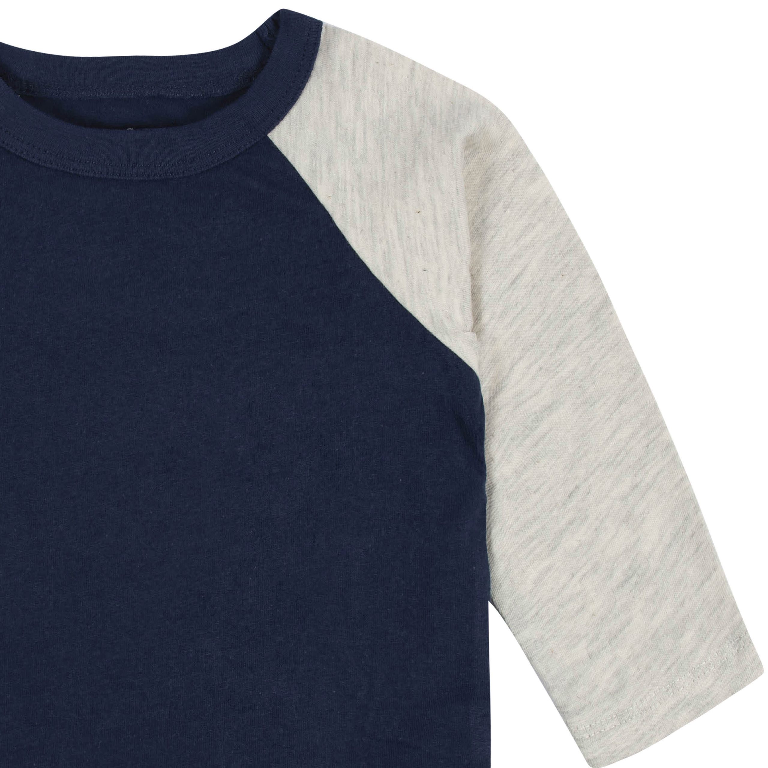 3-Pack Baby & Toddler Boys Royal Blues Long Sleeve Baseball Tees - Image 3