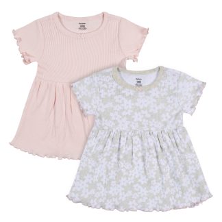 2-Pack Toddler Girls Sweet Florals Short Sleeve Cotton Dresses