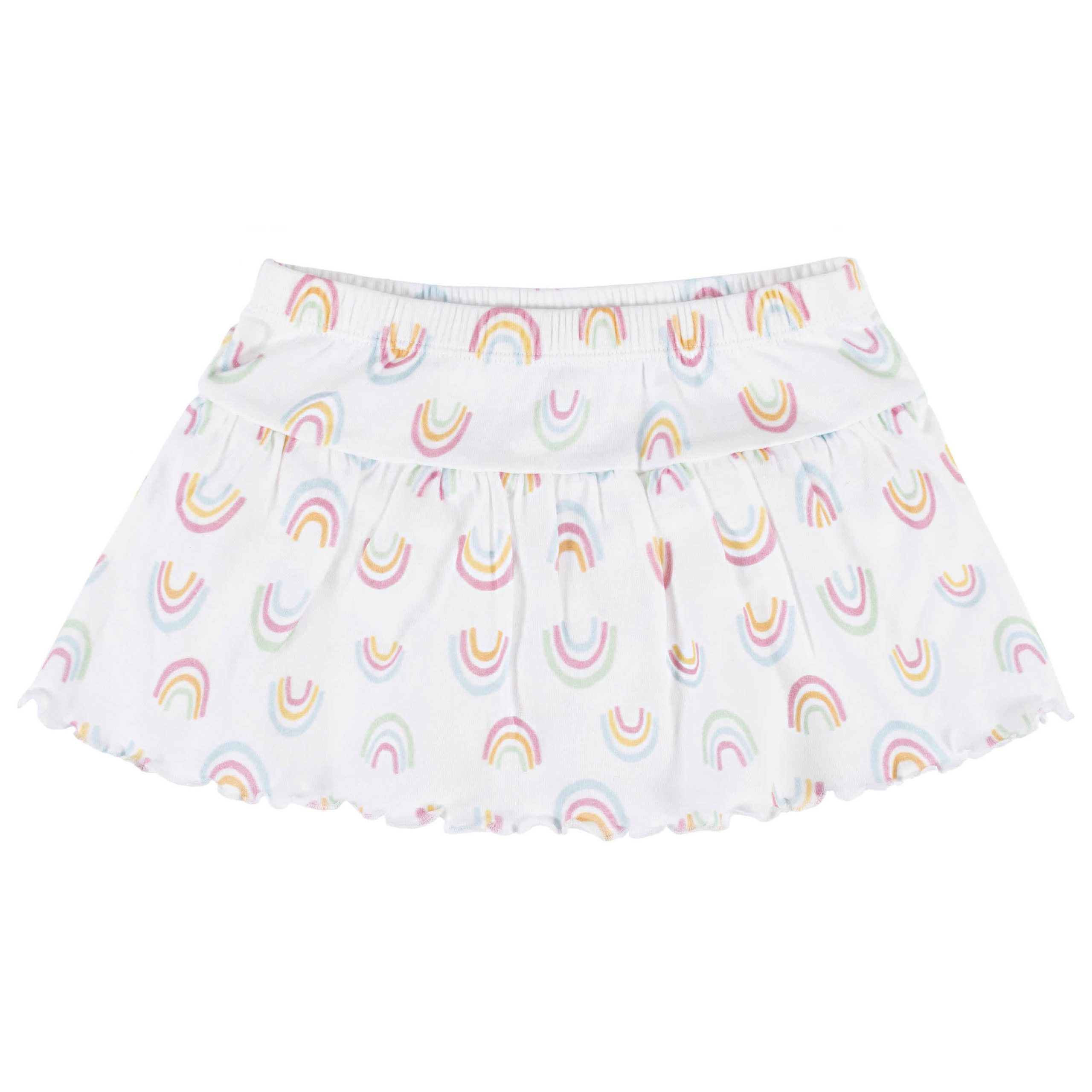 4-Piece Infant & Toddler Girls Dots Of Rainbows Tees, Skort & Pants Set - Image 6