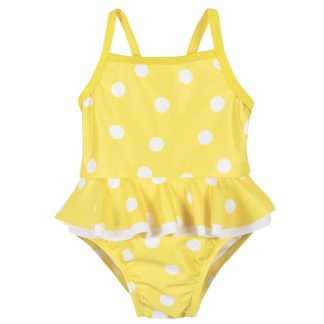 Baby & Toddler Girls UPF 50+ Yellow Dots One-Piece Swimsuit