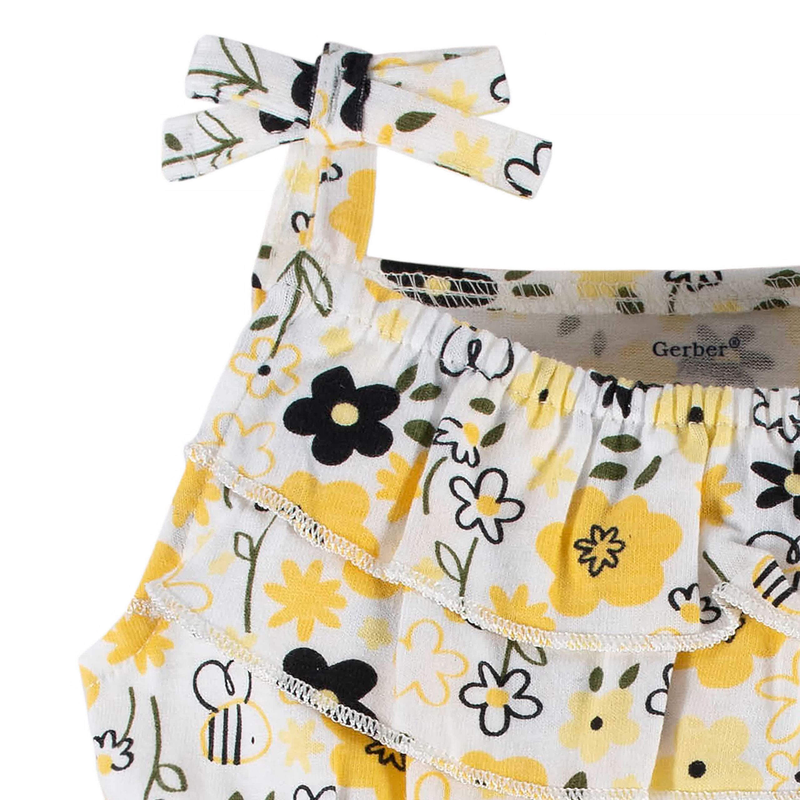 2-Pack Baby & Toddler Girls Bee Garden Tank Rompers - Image 8