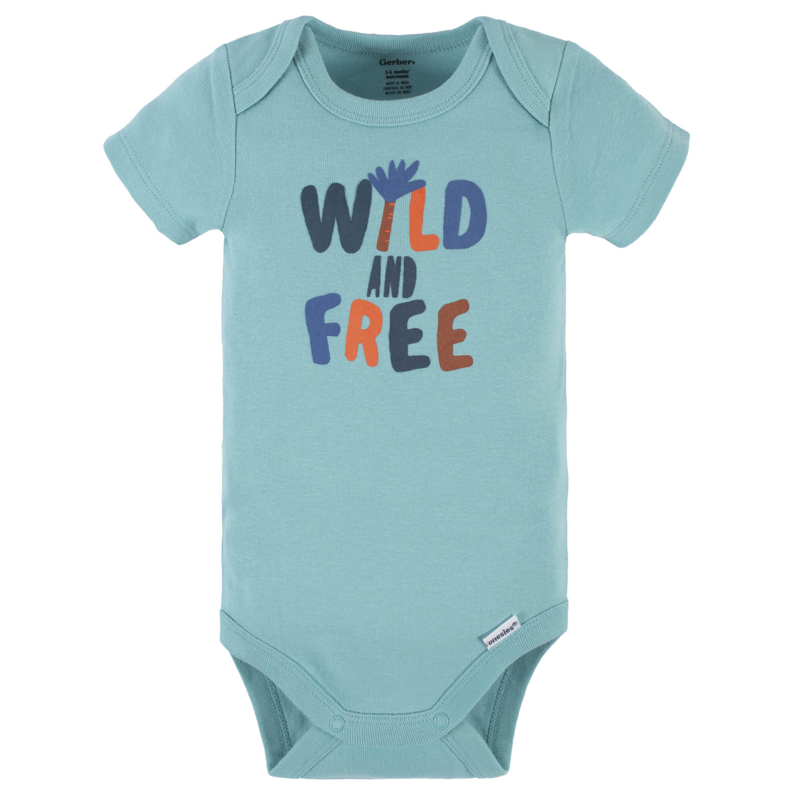 4-Piece Baby Boys Wild & Free Onesies® Bodysuit, Tee, Shorts & Pant Set, Newborn - Image 4