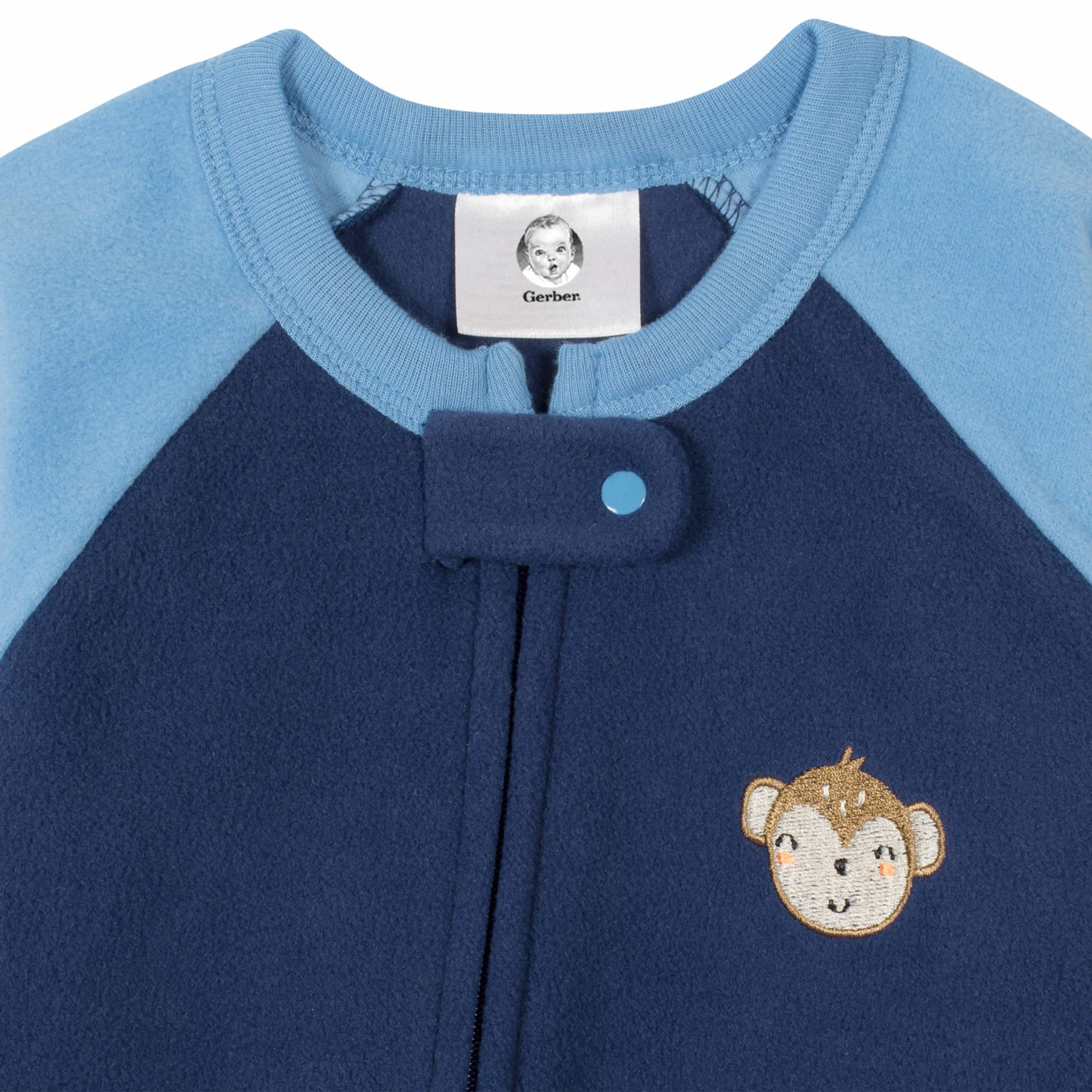 2-Pack Baby & Toddler Boys Monkey Fleece Pajamas - Image 3