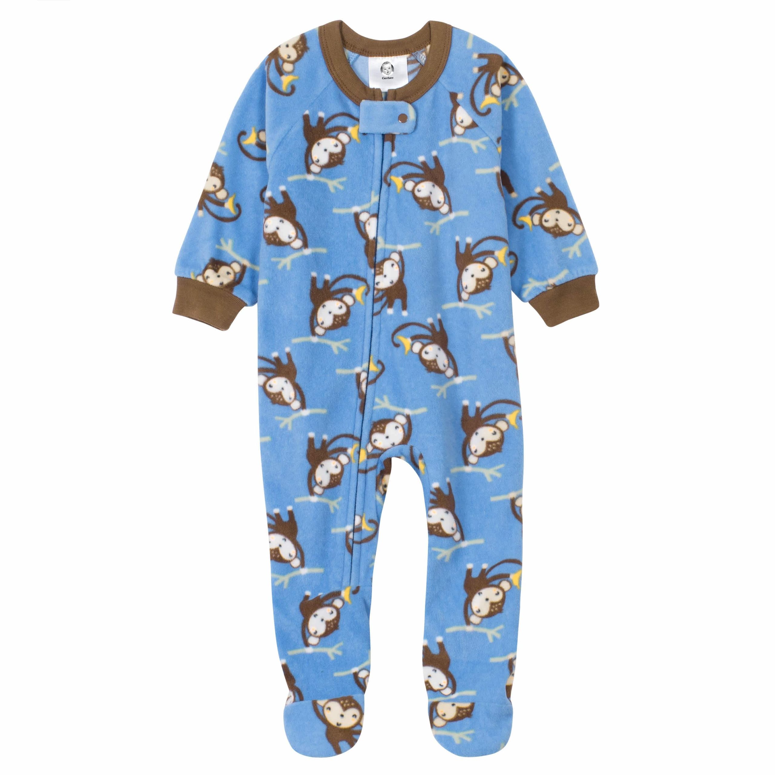 2-Pack Baby & Toddler Boys Monkey Fleece Pajamas - Image 5